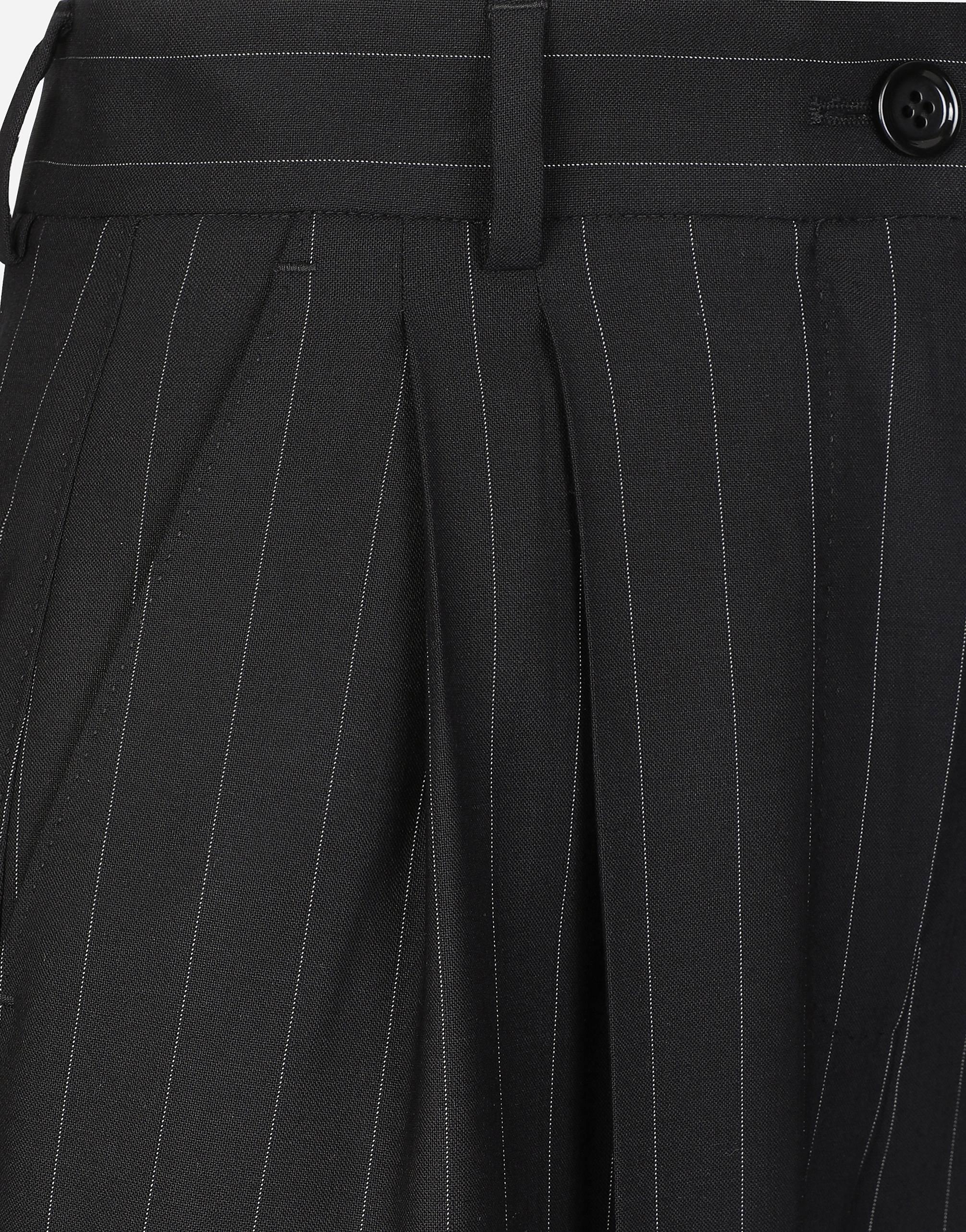 Shop Dolce & Gabbana Flared Pinstripe Wool Pants In Multicolor