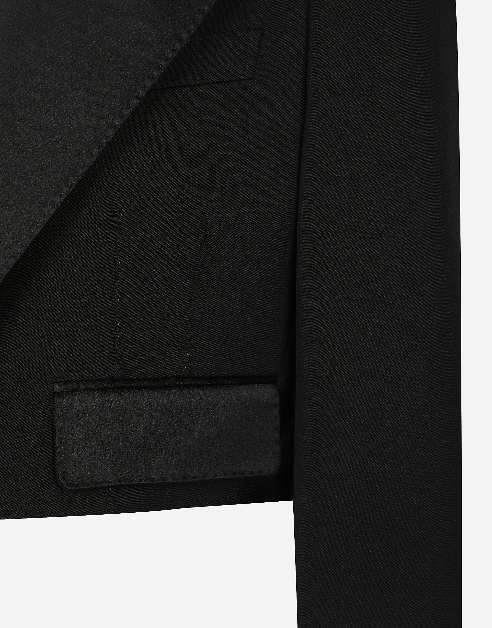 Shop Dolce & Gabbana Short Wool Gabardine Tuxedo Jacket In Black