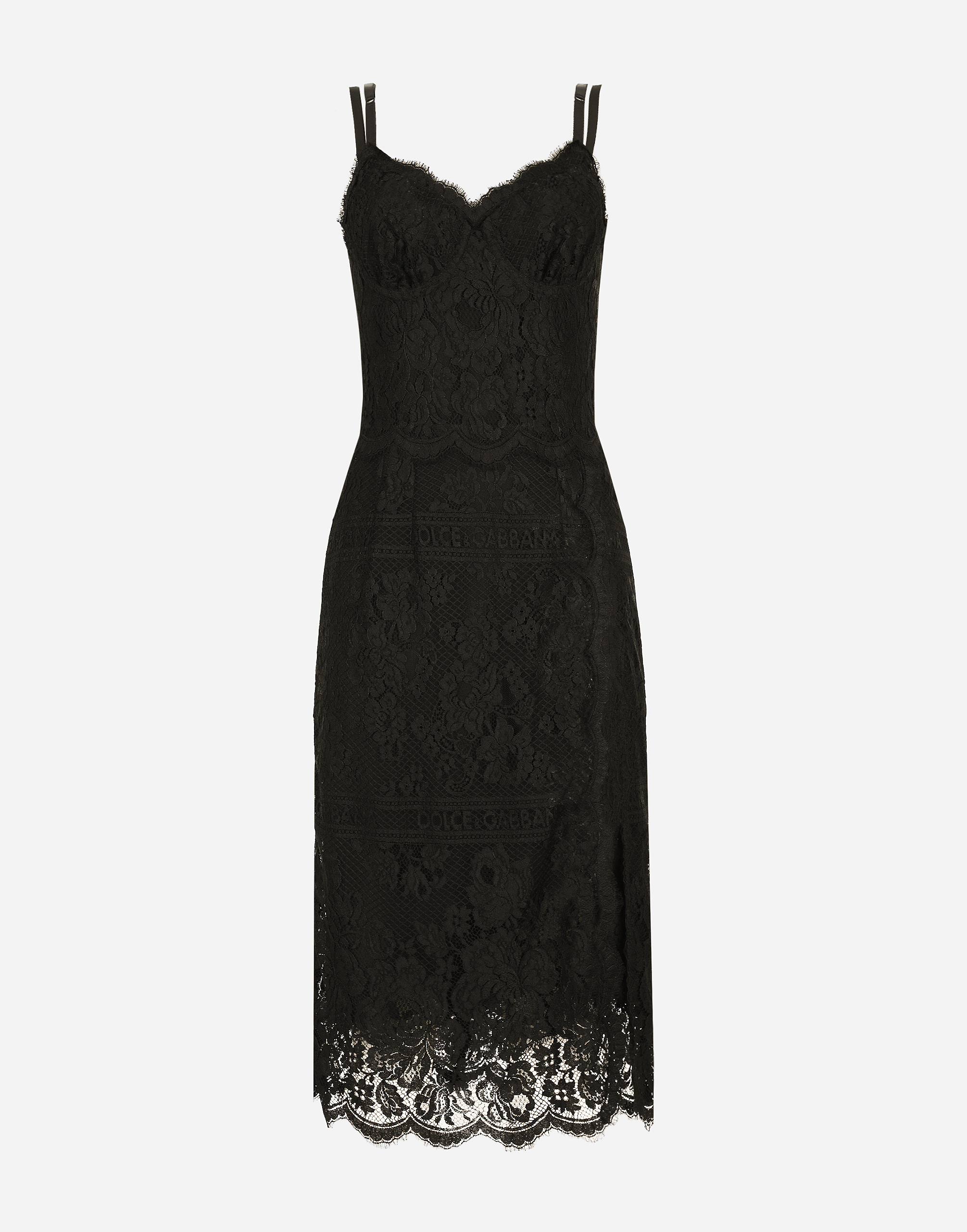 Black lace spaghetti strap dress best sale