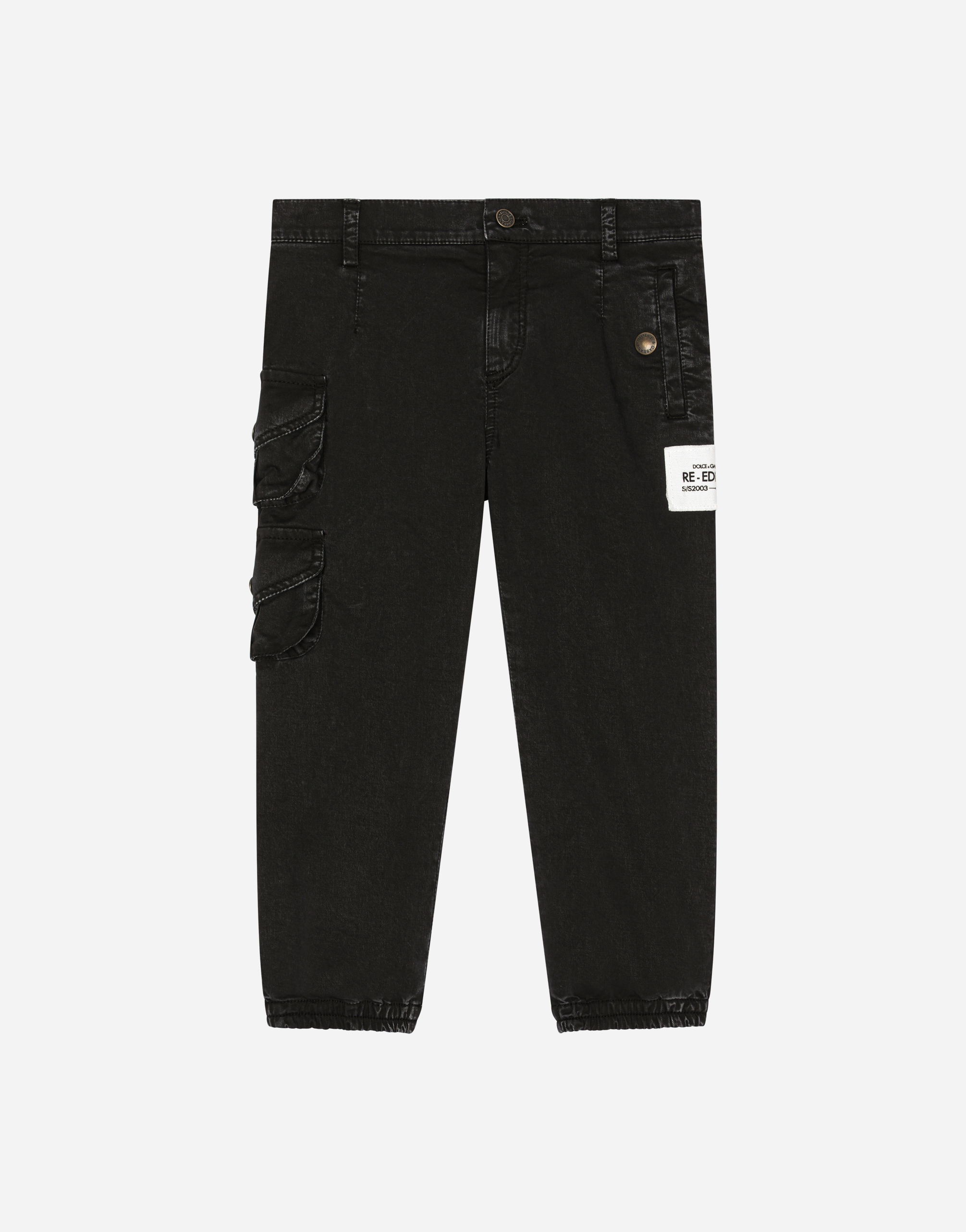 ブラックのメンズ Garment-dyed cotton cargo pants | Dolce&Gabbana®