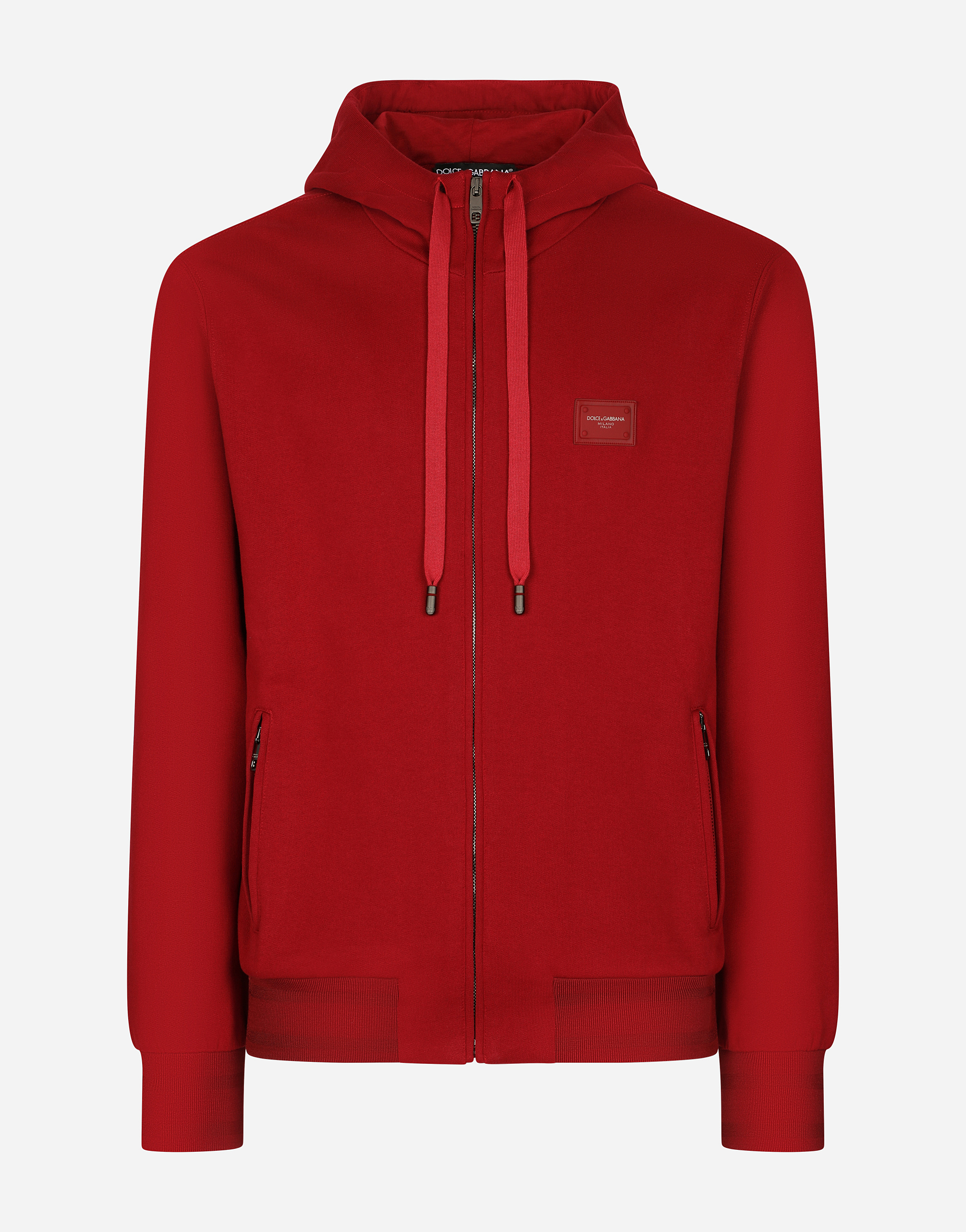 Zip up hoodie in RED for Dolce Gabbana US