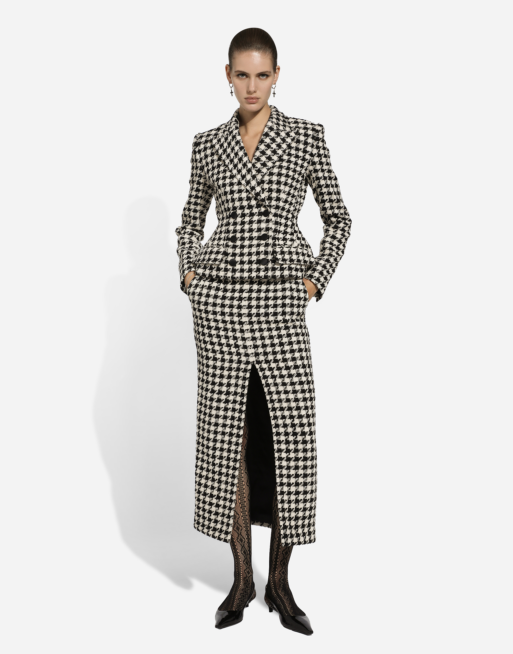 Shop Dolce & Gabbana Macro-houndstooth Dolce Jacket In Multicolor