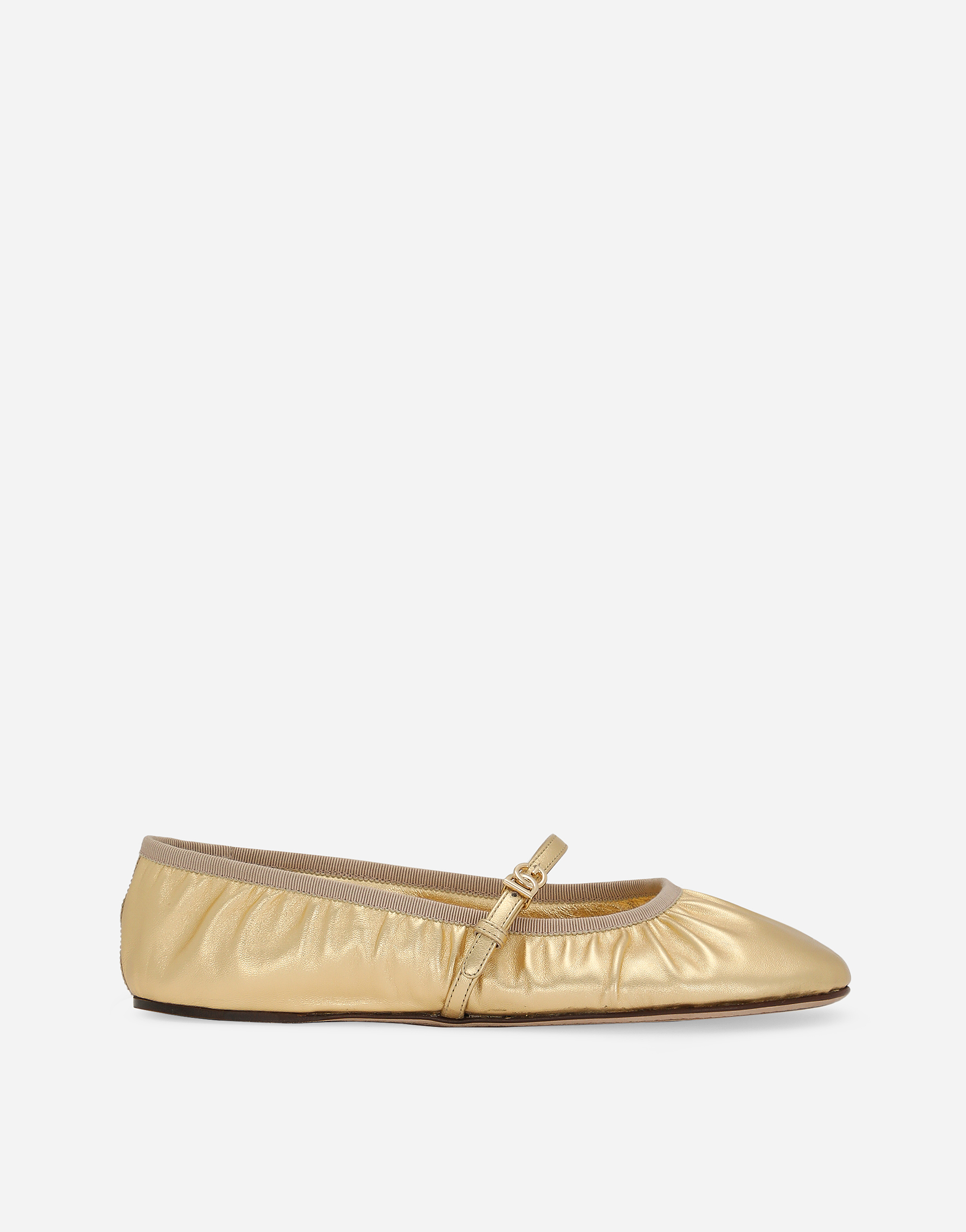 Shop Dolce & Gabbana Ballerina In Gold