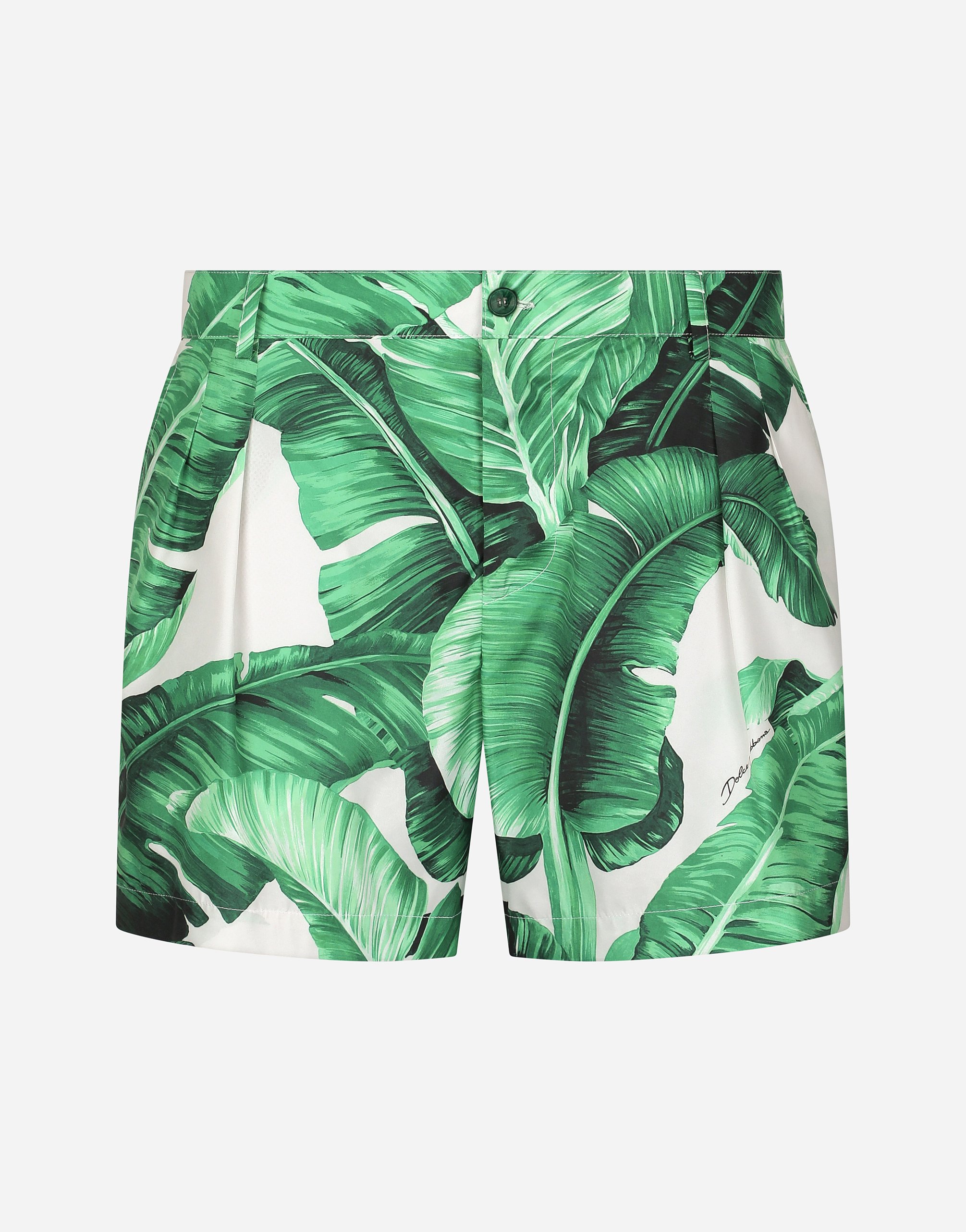 Swim shorts with banana tree print in Print for Men | Dolce&Gabbana®