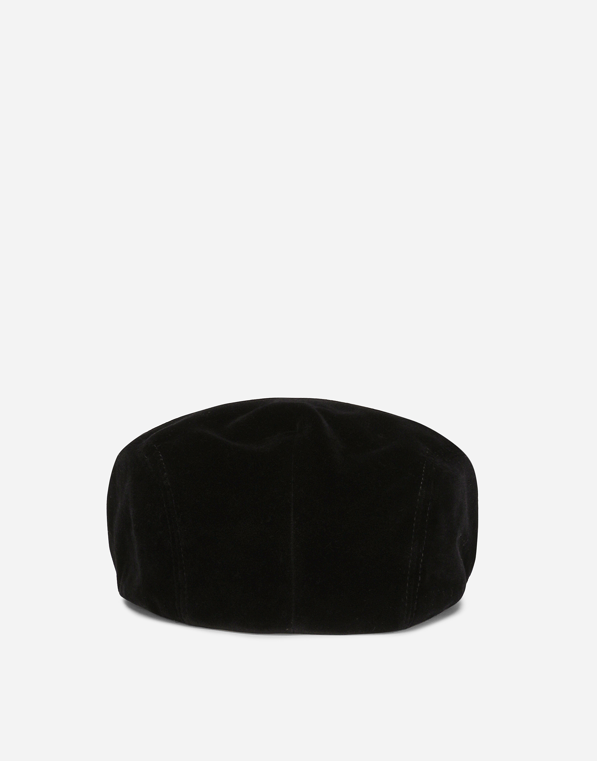 Shop Dolce & Gabbana Velvet Flat Cap In Black