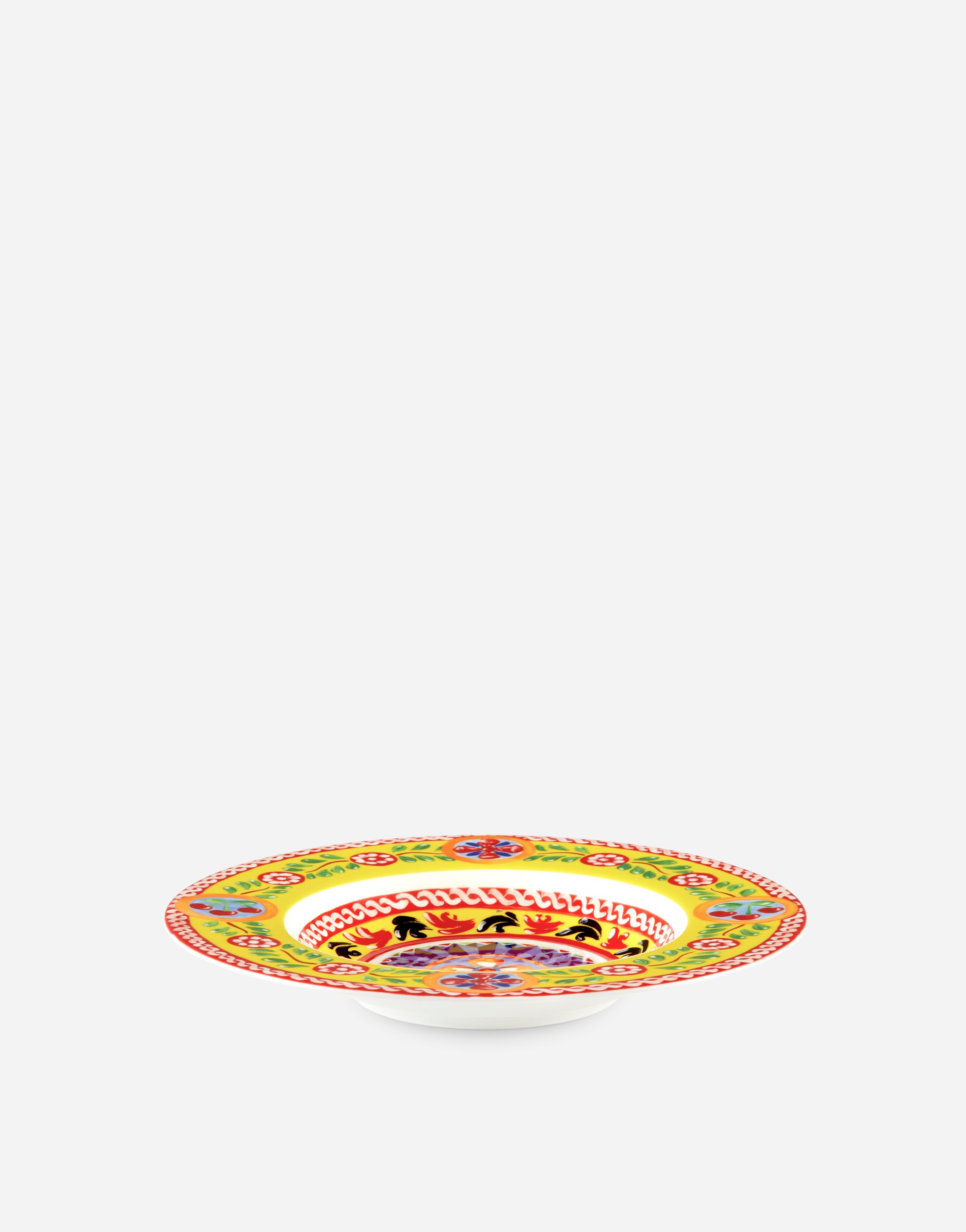 Shop Dolce & Gabbana Set 2 Soup Plates In Fine Porcelain In Multicolor