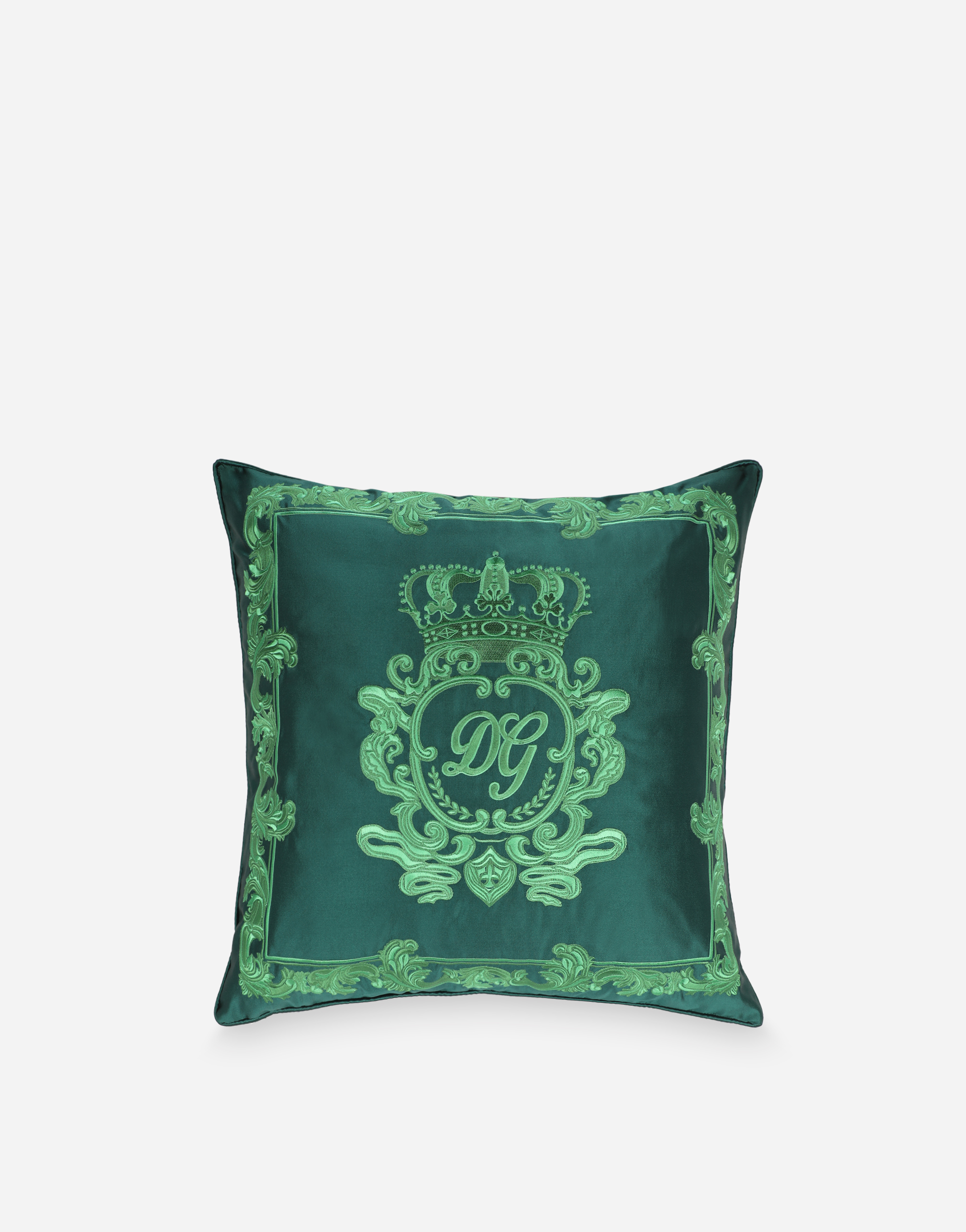 Dolce & Gabbana Mikado Silk Cushion Medium In Multicolor