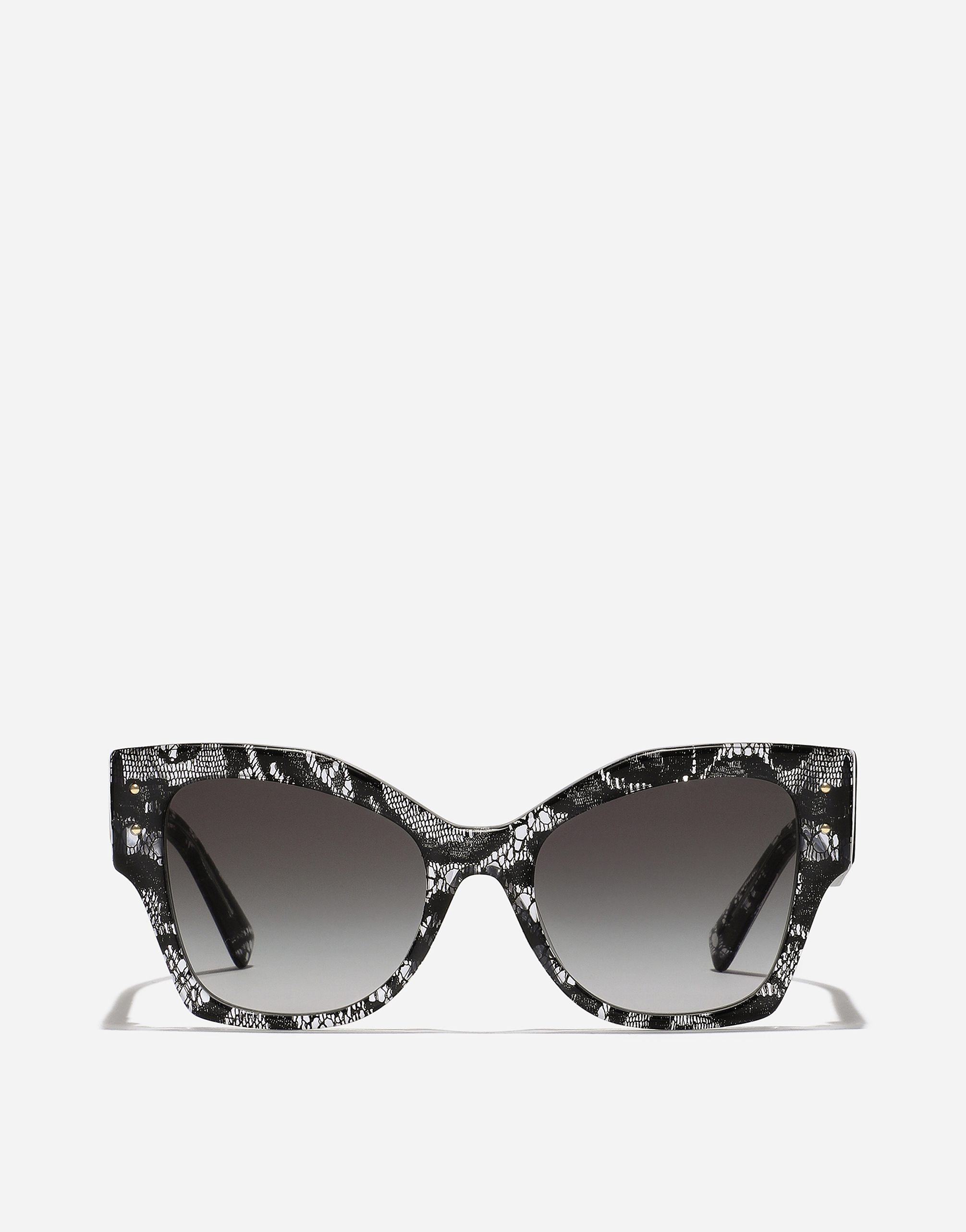 Dolce & Gabbana Dg Logo Plaque Sunglasses In Black Lace