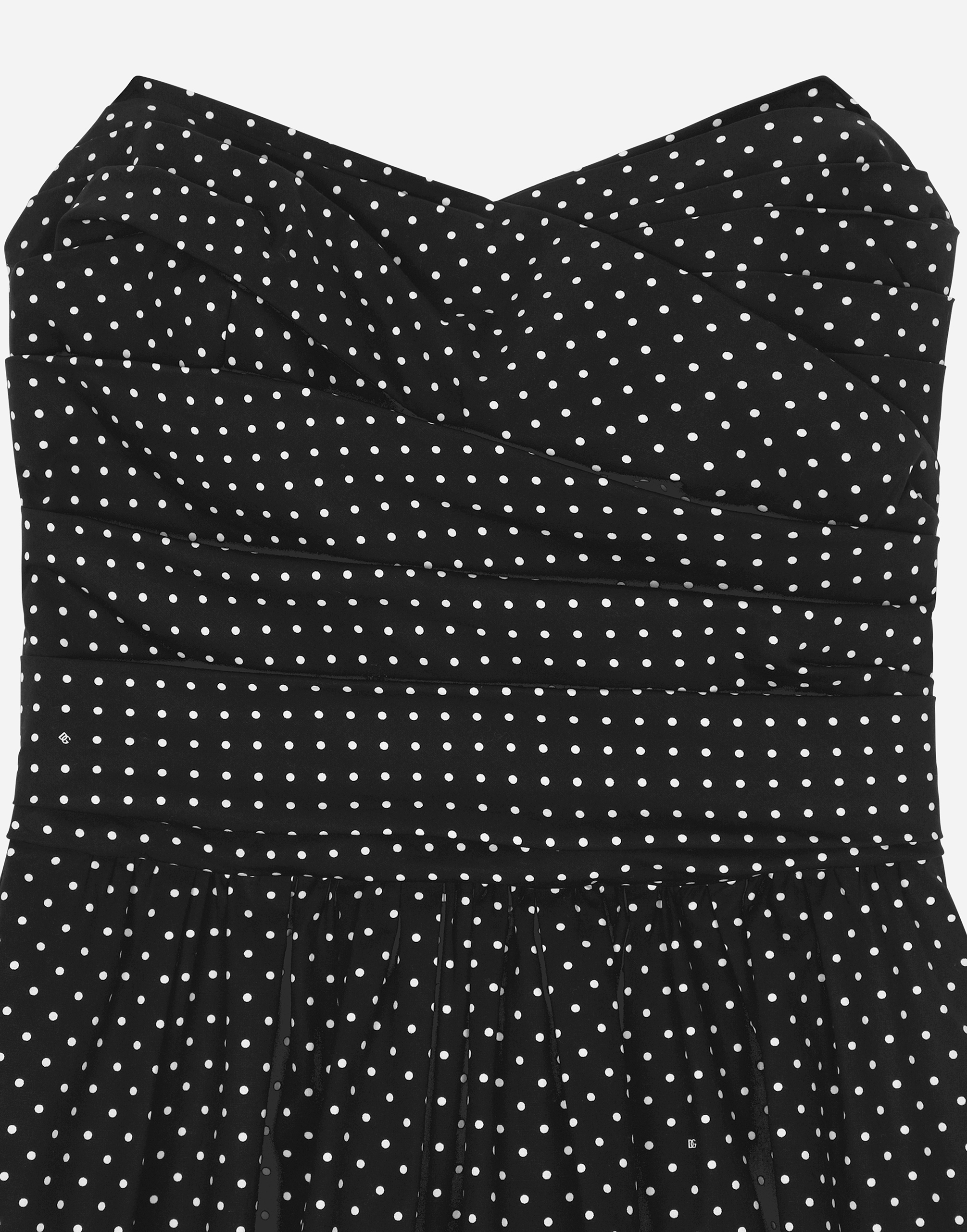 Shop Dolce & Gabbana Cotton Bustier Minidress With Polka-dot Print In プリ