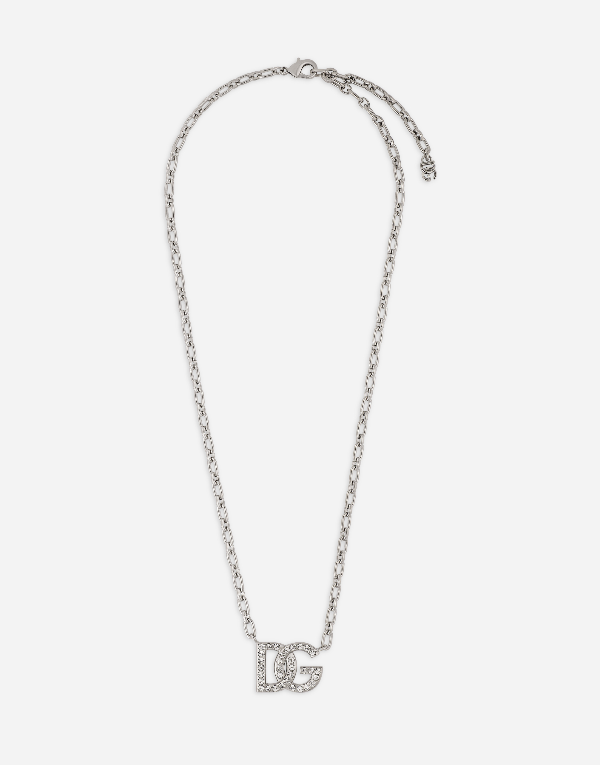 Chain necklace with DG logo in Silver for Men | Dolce&Gabbana®