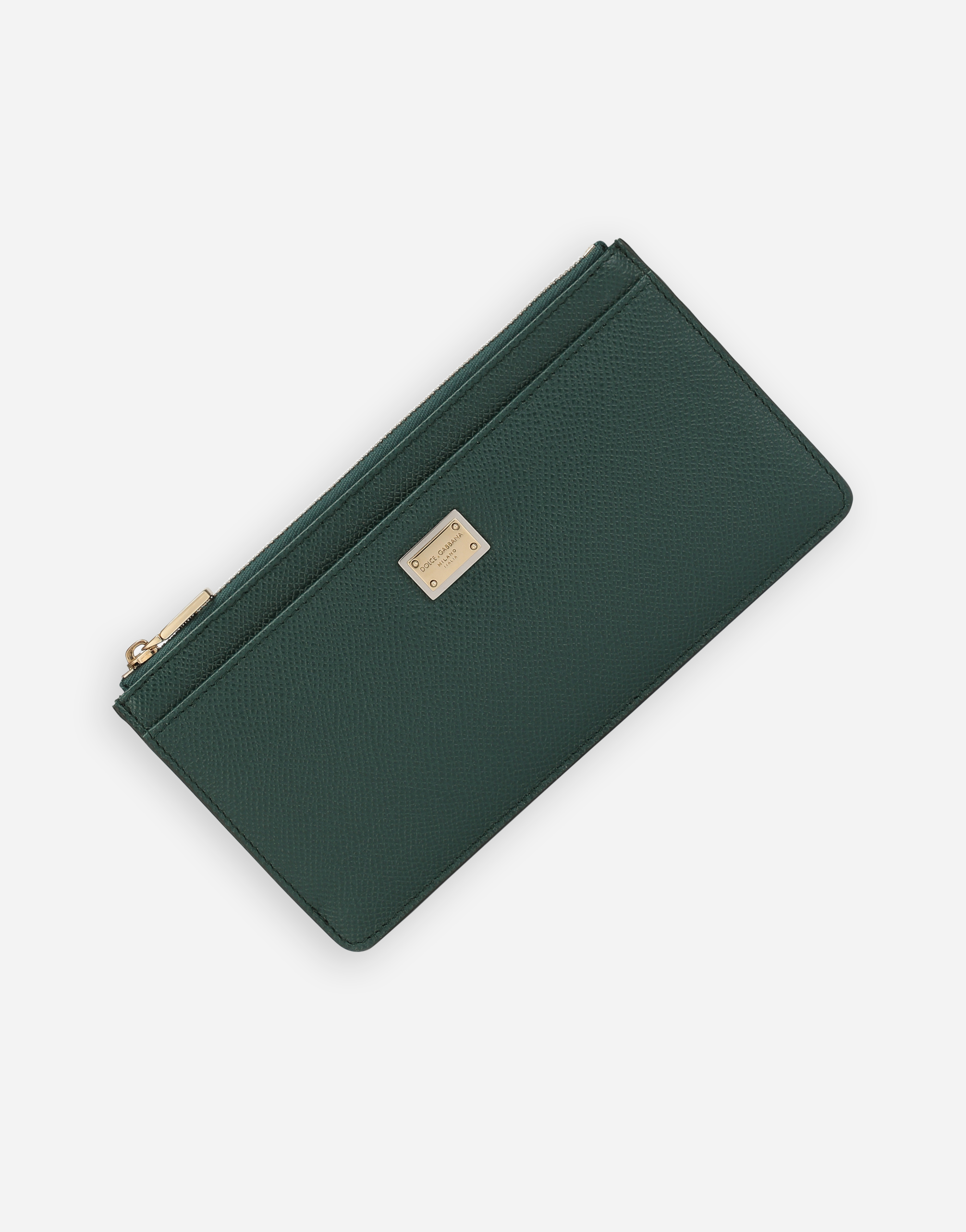 Shop Dolce & Gabbana Large Card Holder With Tag In Green