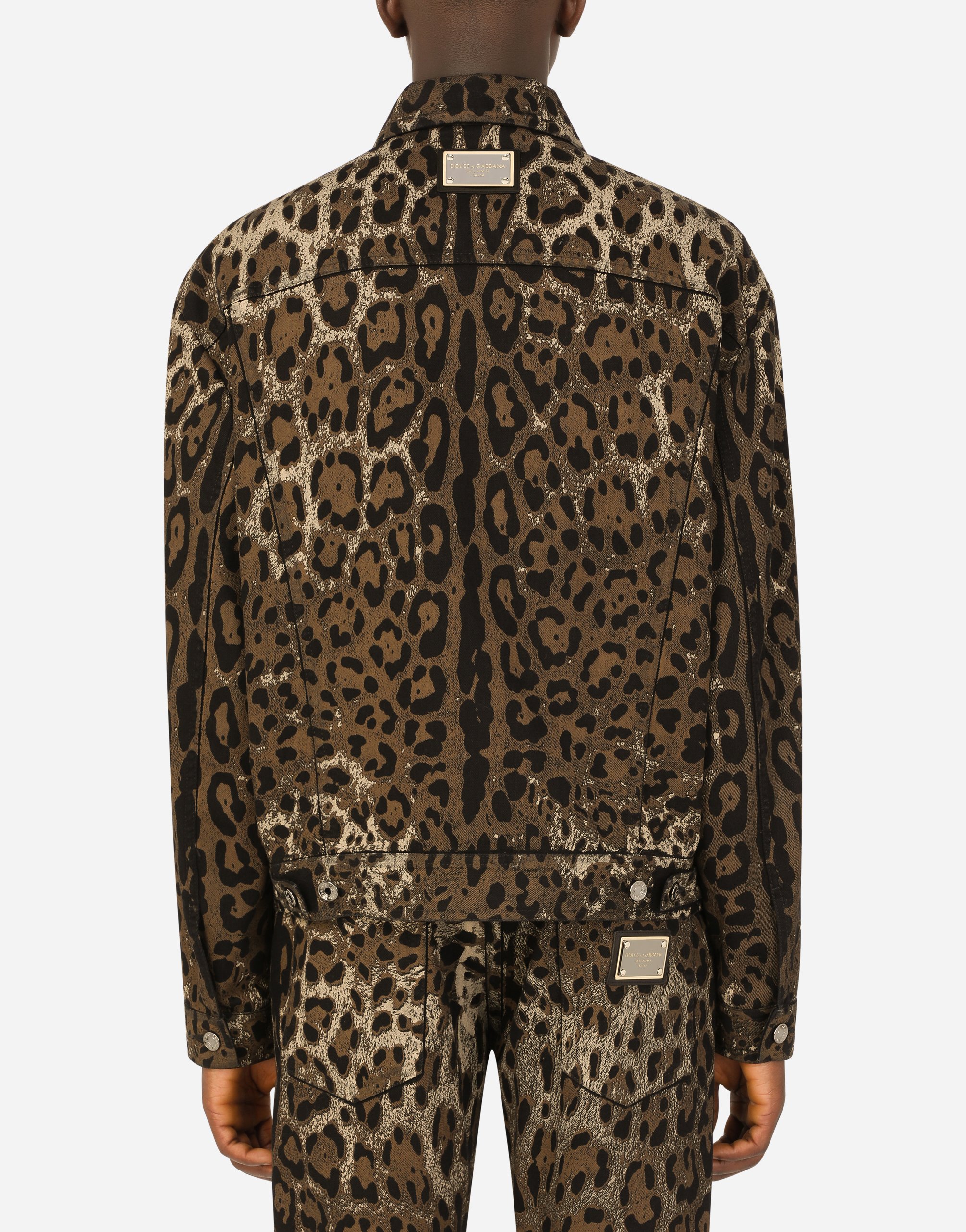 Colbey leopard best sale print denim jacket