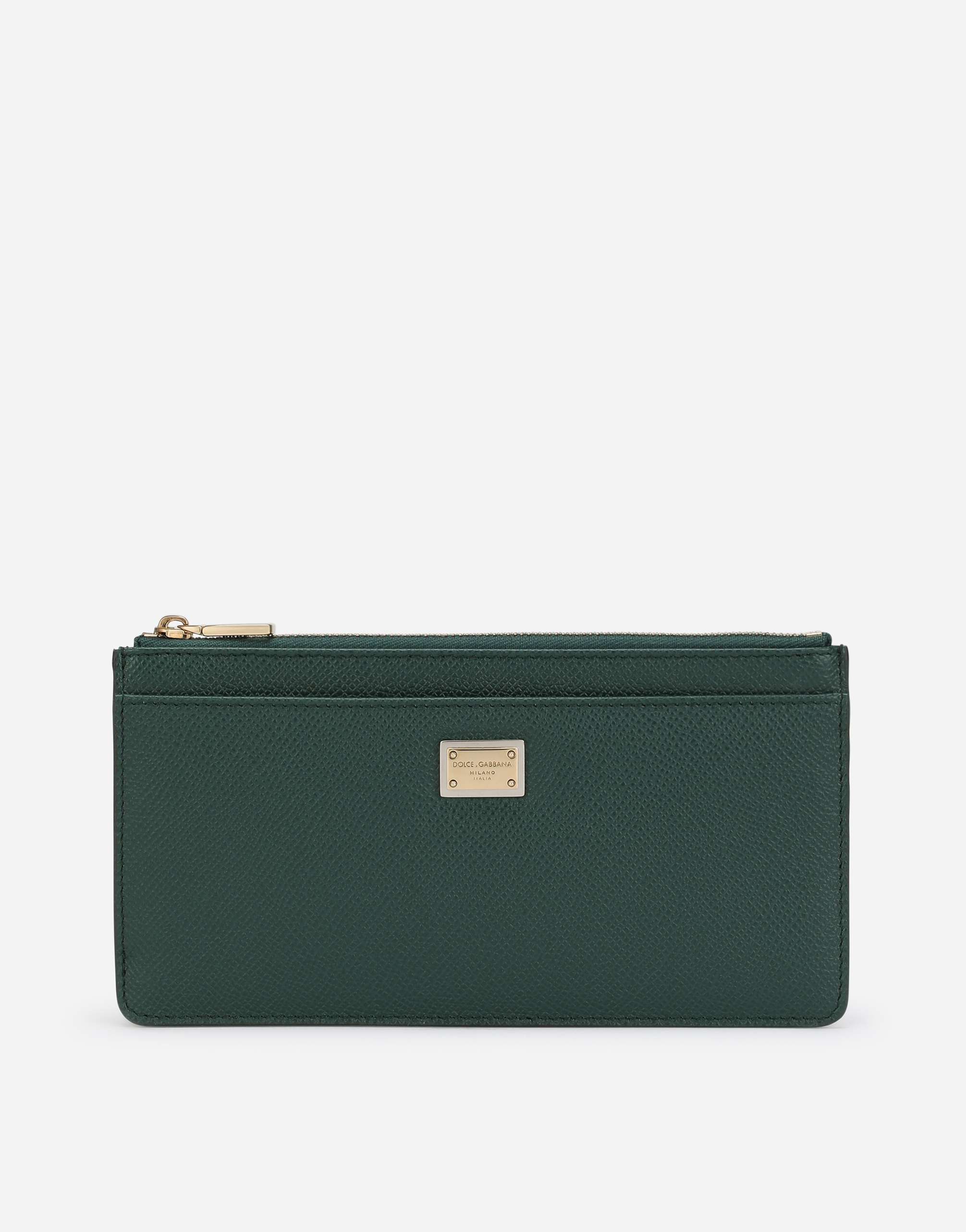 Shop Dolce & Gabbana Large Card Holder With Tag In Green