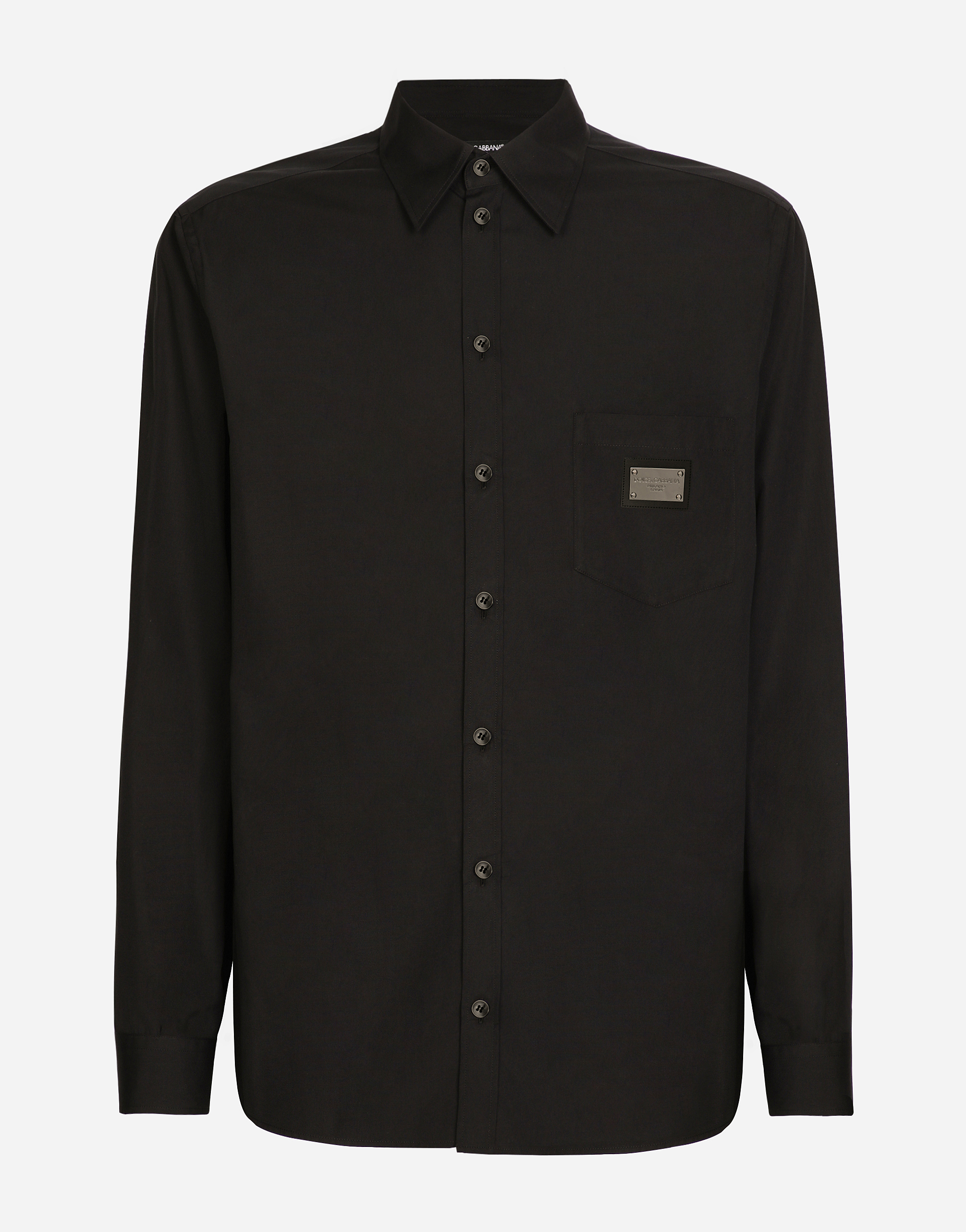 Cotton Martini-fit shirt with branded tag in Black for Men 