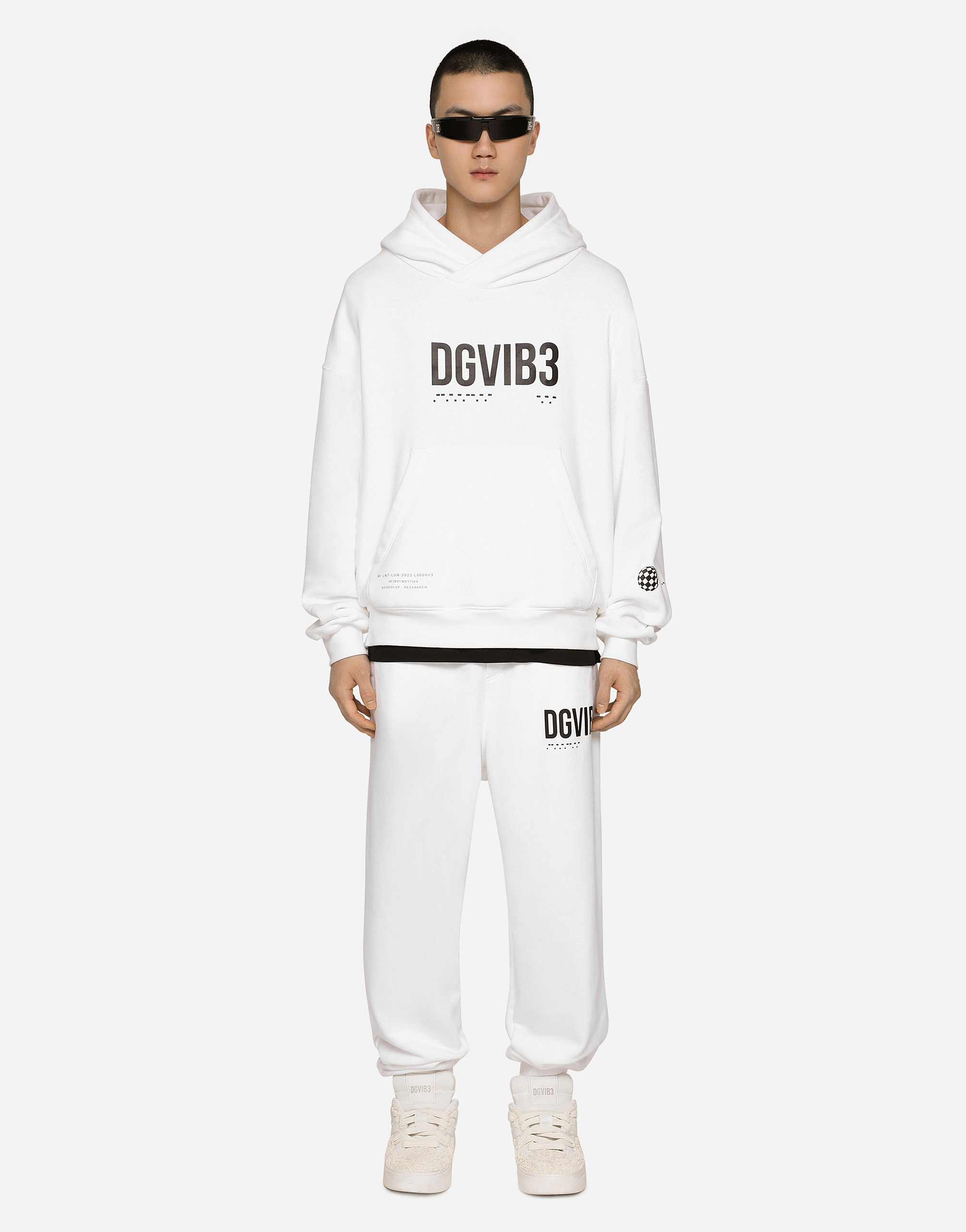 ホワイトのメンズ Jersey hoodie with DGVIB3 print | Dolce&Gabbana®
