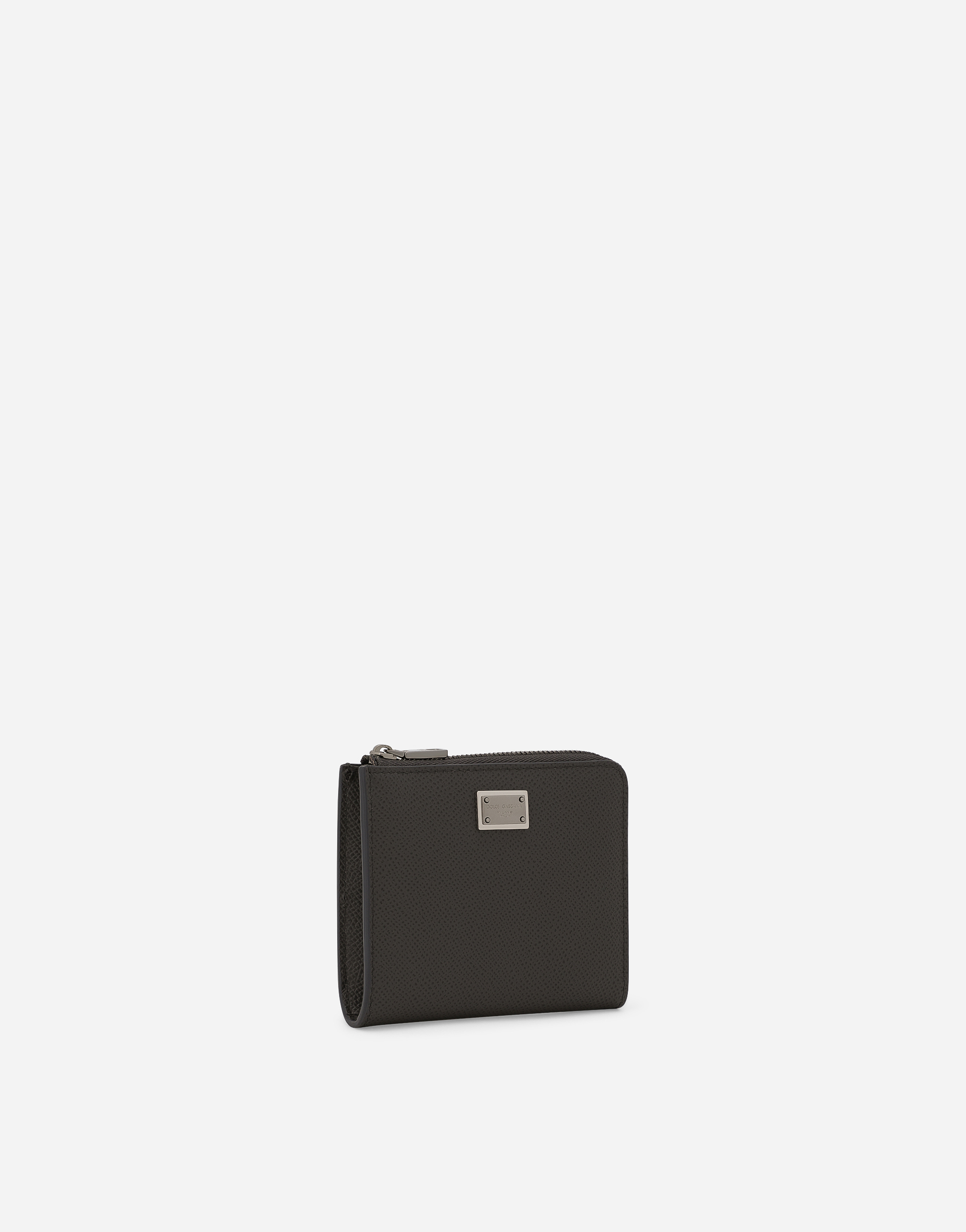 Shop Dolce & Gabbana Dauphine Calfskin Card Holder In グレー