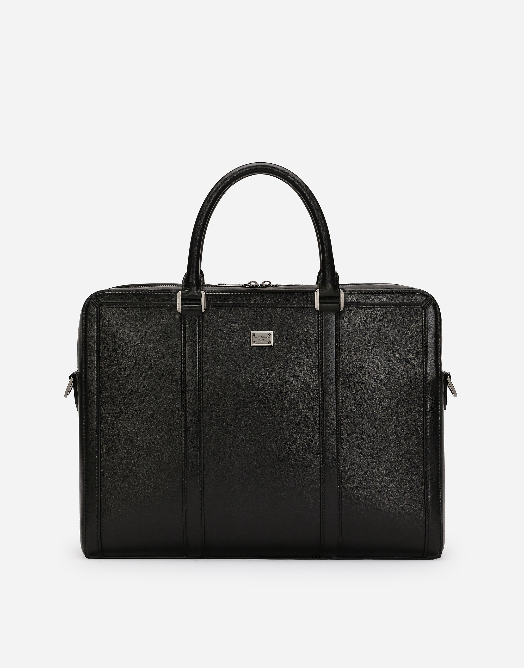 Shop Dolce & Gabbana Calfskin Briefcase In Black