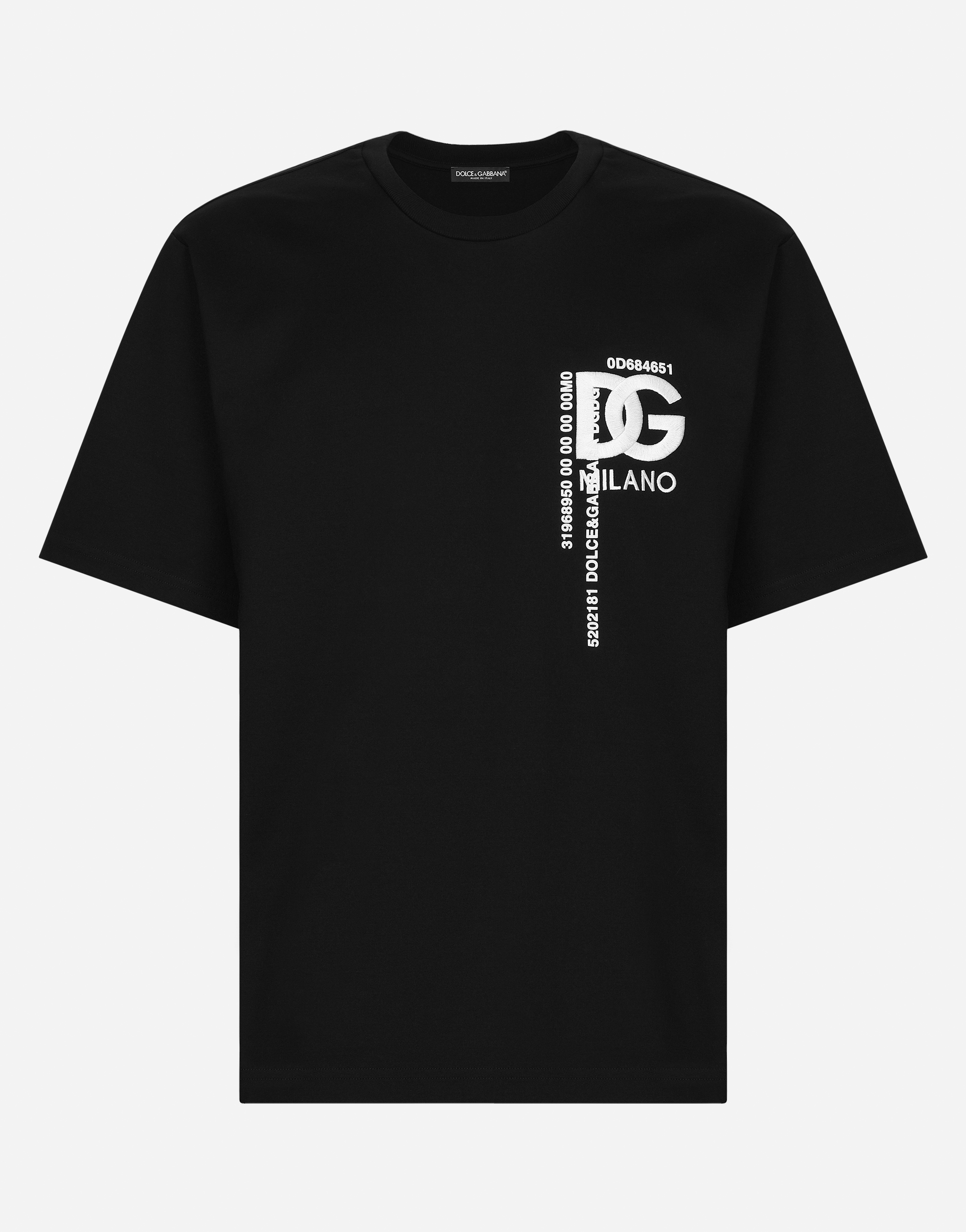 Cotton T-shirt with DG logo embroidery and print in Black for Men 