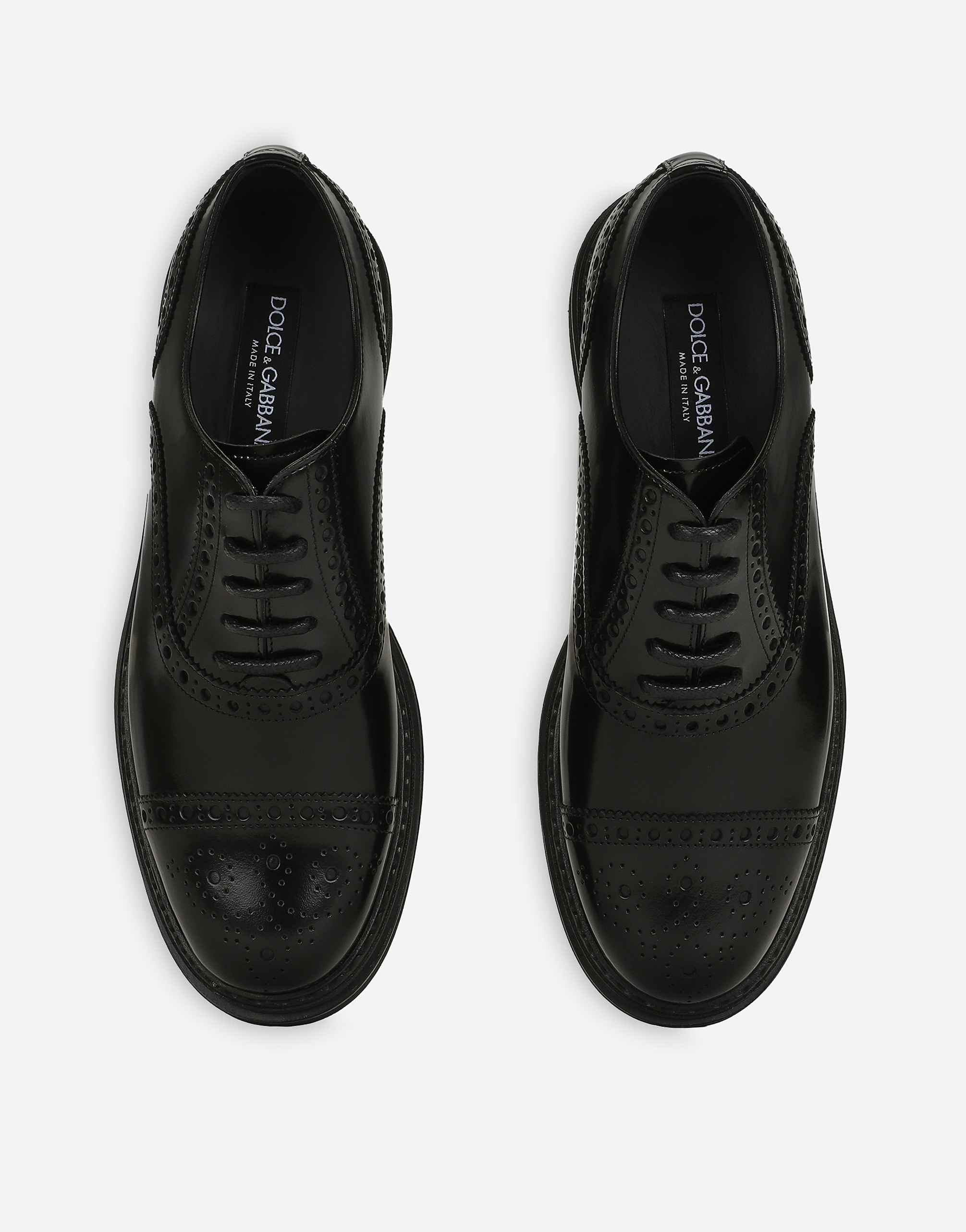 Shop Dolce & Gabbana Brushed Calfskin Lacing In Black