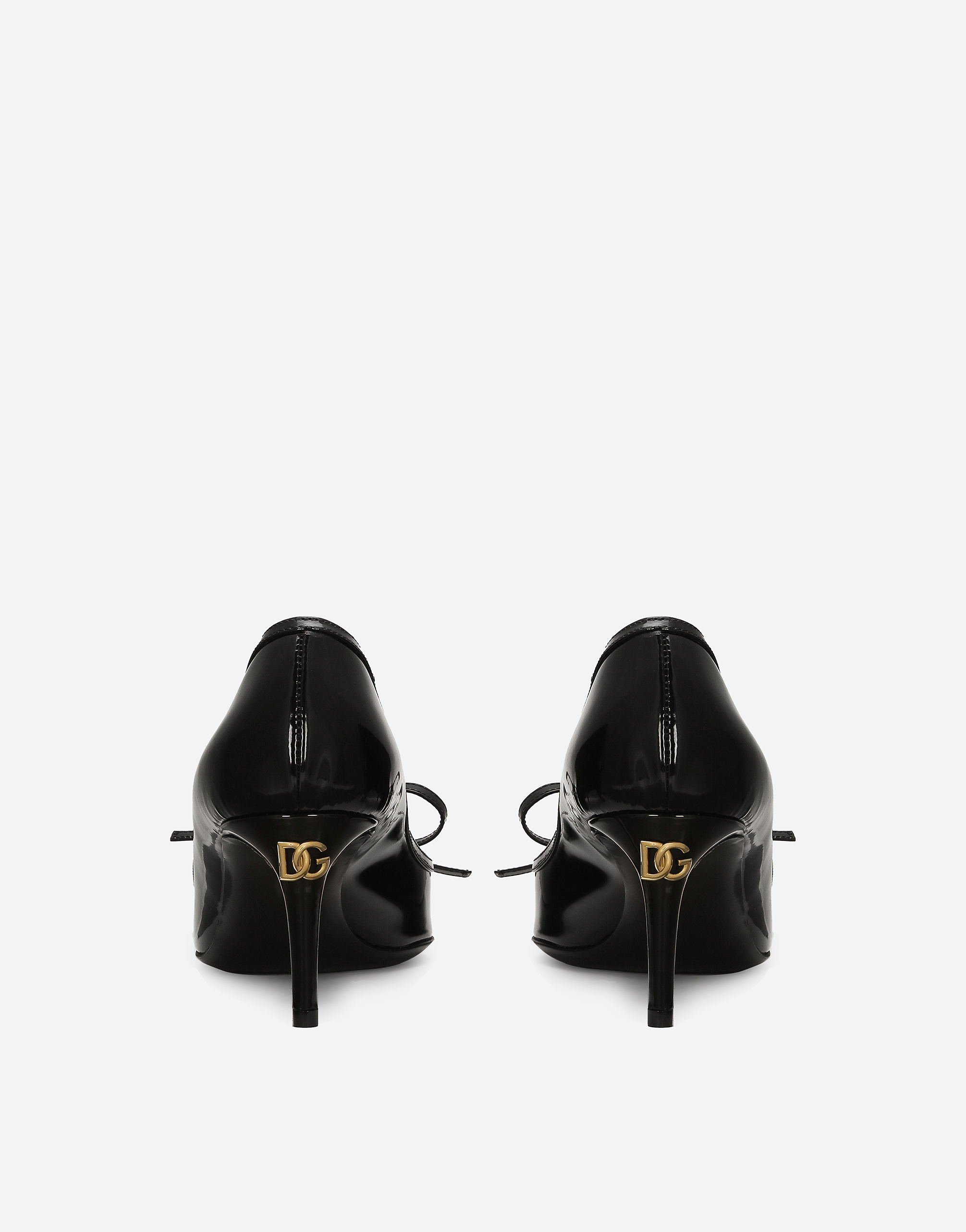 Shop Dolce & Gabbana Polished Calfskin Pumps In Black