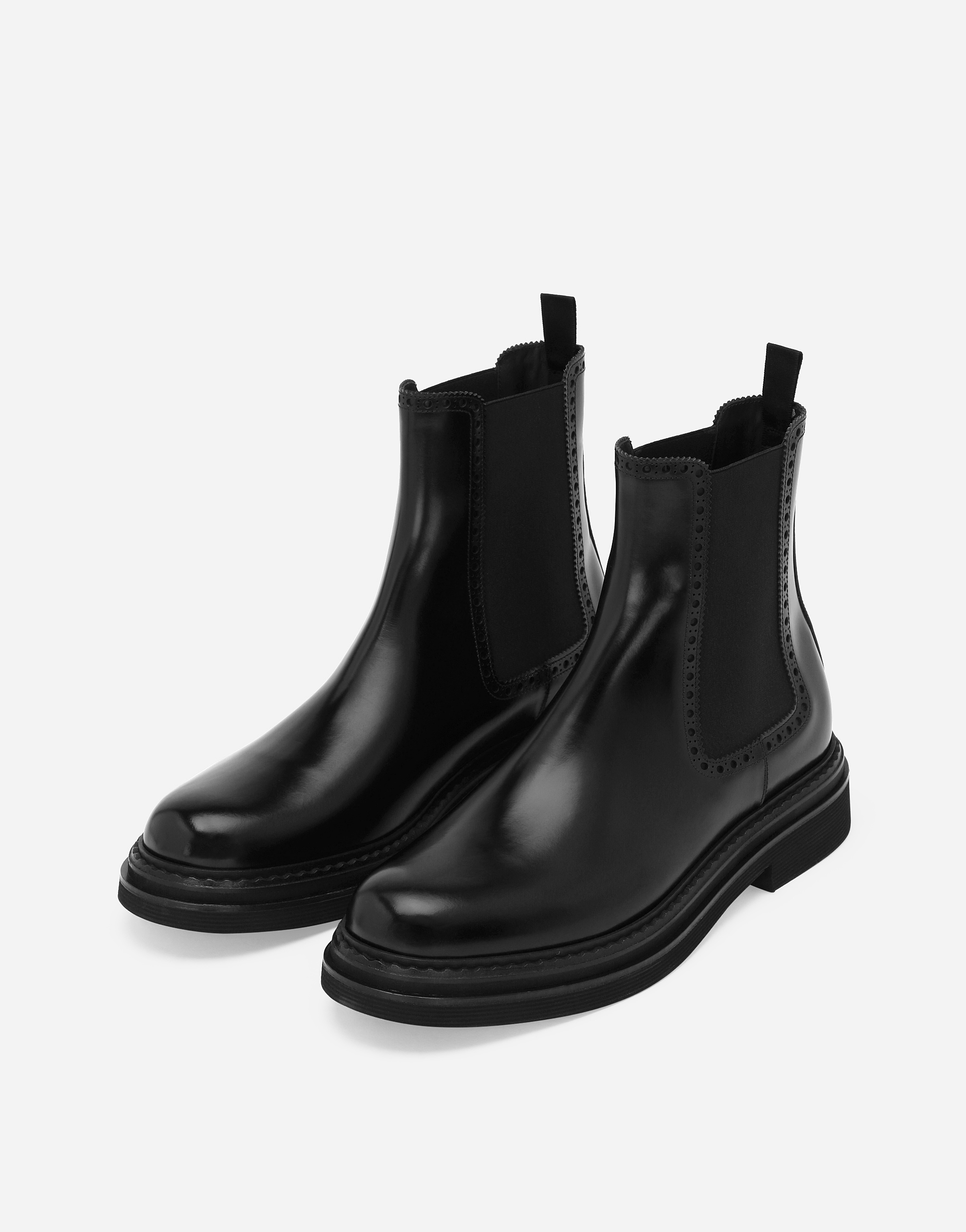 Shop Dolce & Gabbana Brushed Calfskin Ankle Boots In Black