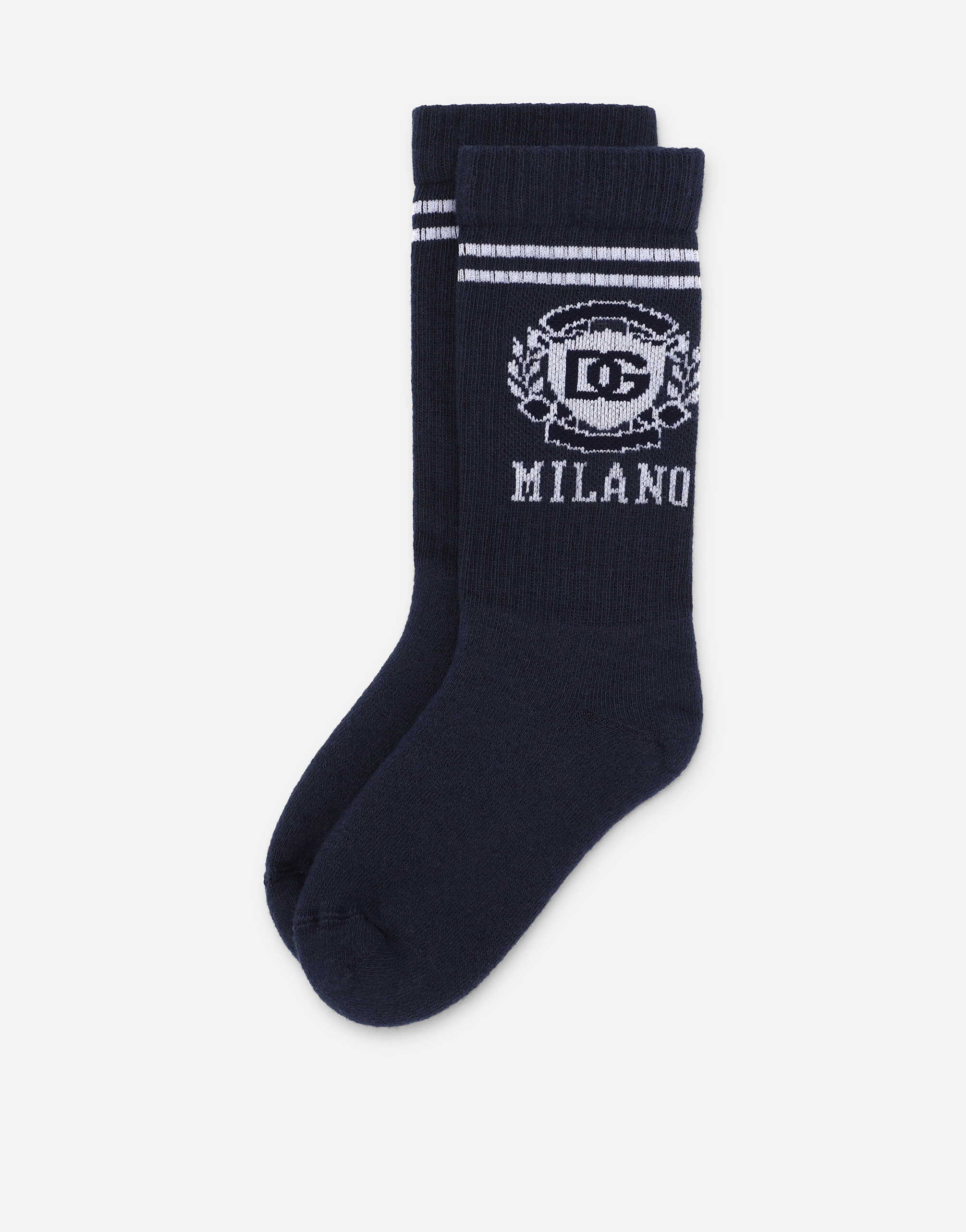 Shop Dolce & Gabbana Terry Socks With Dg Logo In Multicolor