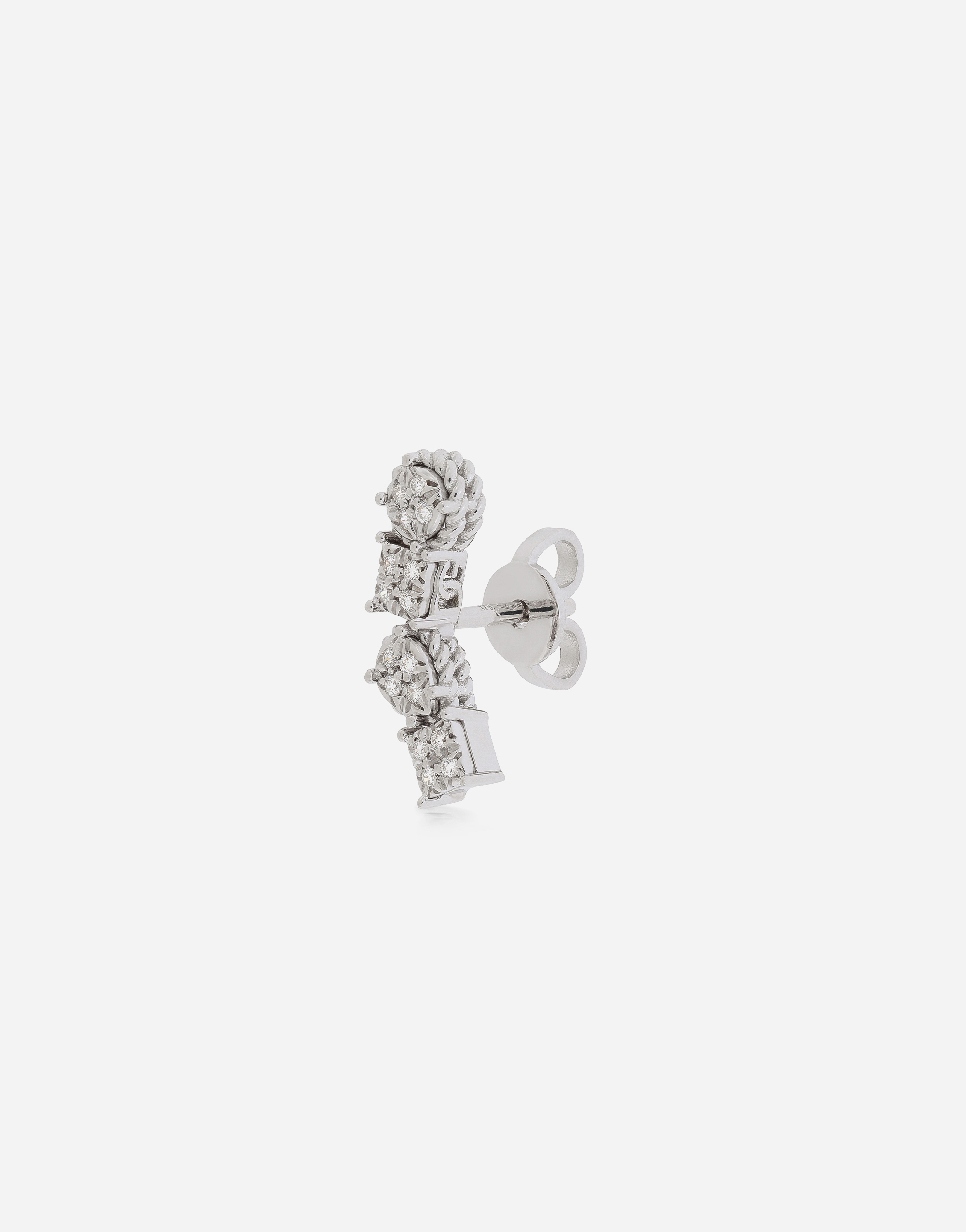 Shop Dolce & Gabbana Single Earring In White Gold 18kt With Diamonds Pavé