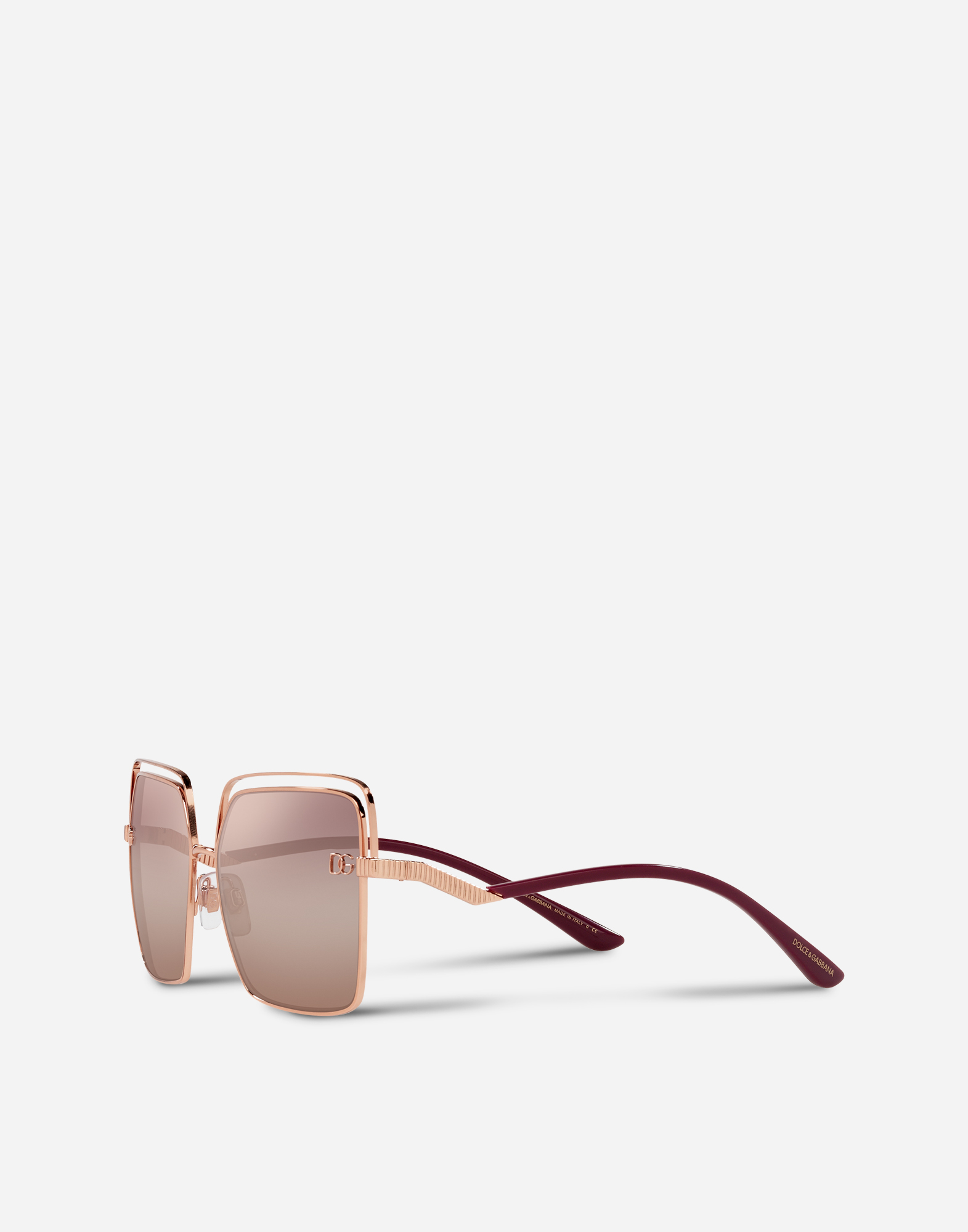 Women S Sunglasses In Pink Gold Dg Pin Sunglasses Dolce Gabbana