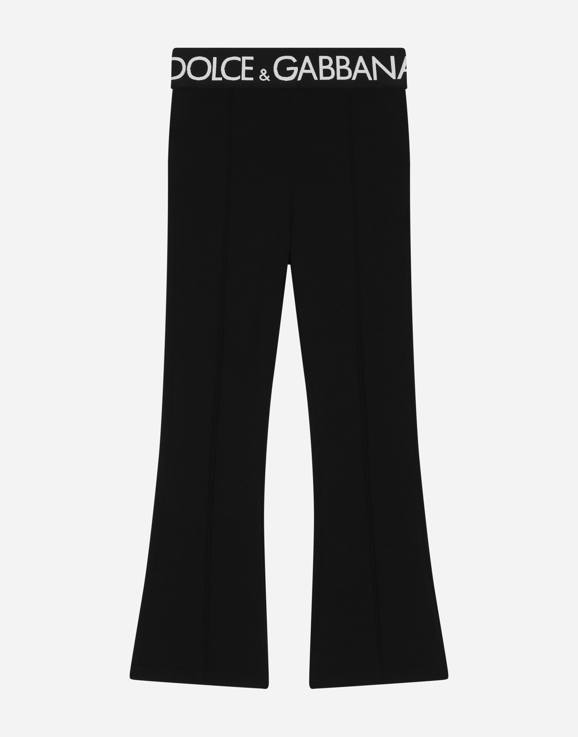 Jersey pants with branded elastic