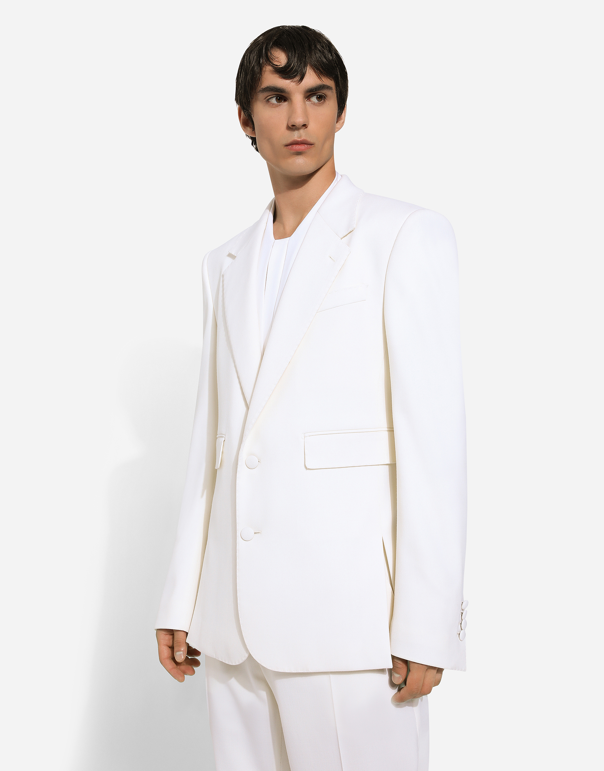 Shop Dolce & Gabbana Single-breasted Stretch Wool Sicilia-fit Jacket In ホワイト