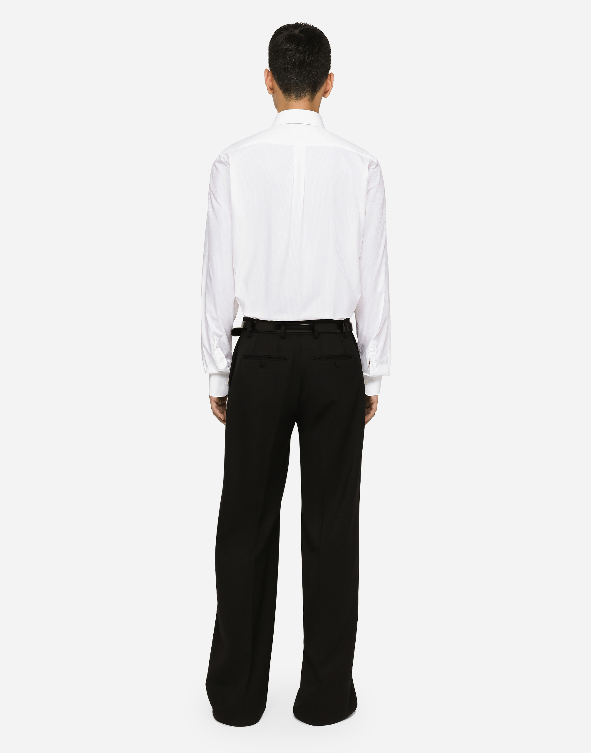 Shop Dolce & Gabbana Striped Cotton Martini-fit Shirt In White