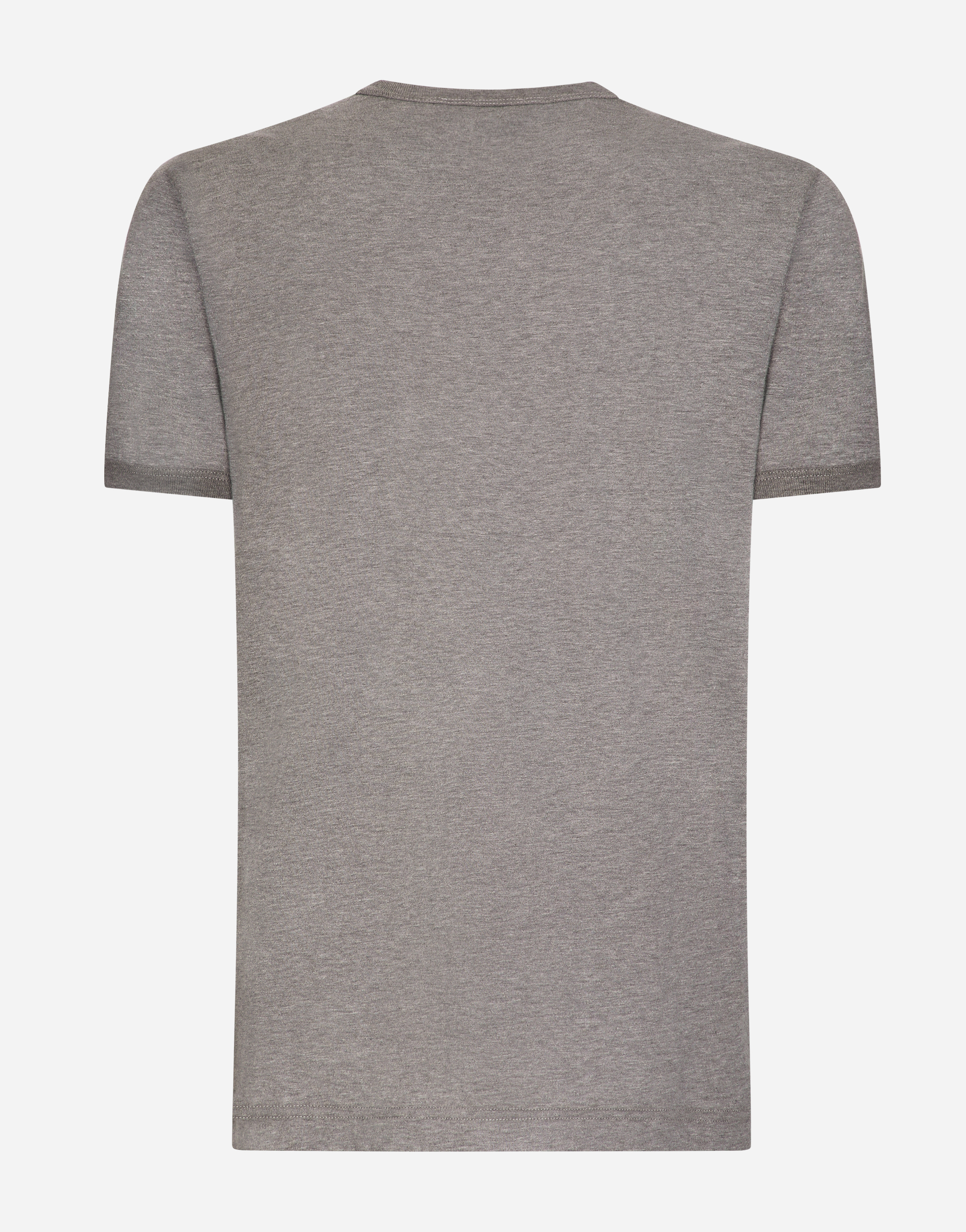 Shop Dolce & Gabbana Cotton T-shirt With Embroidery In Grey