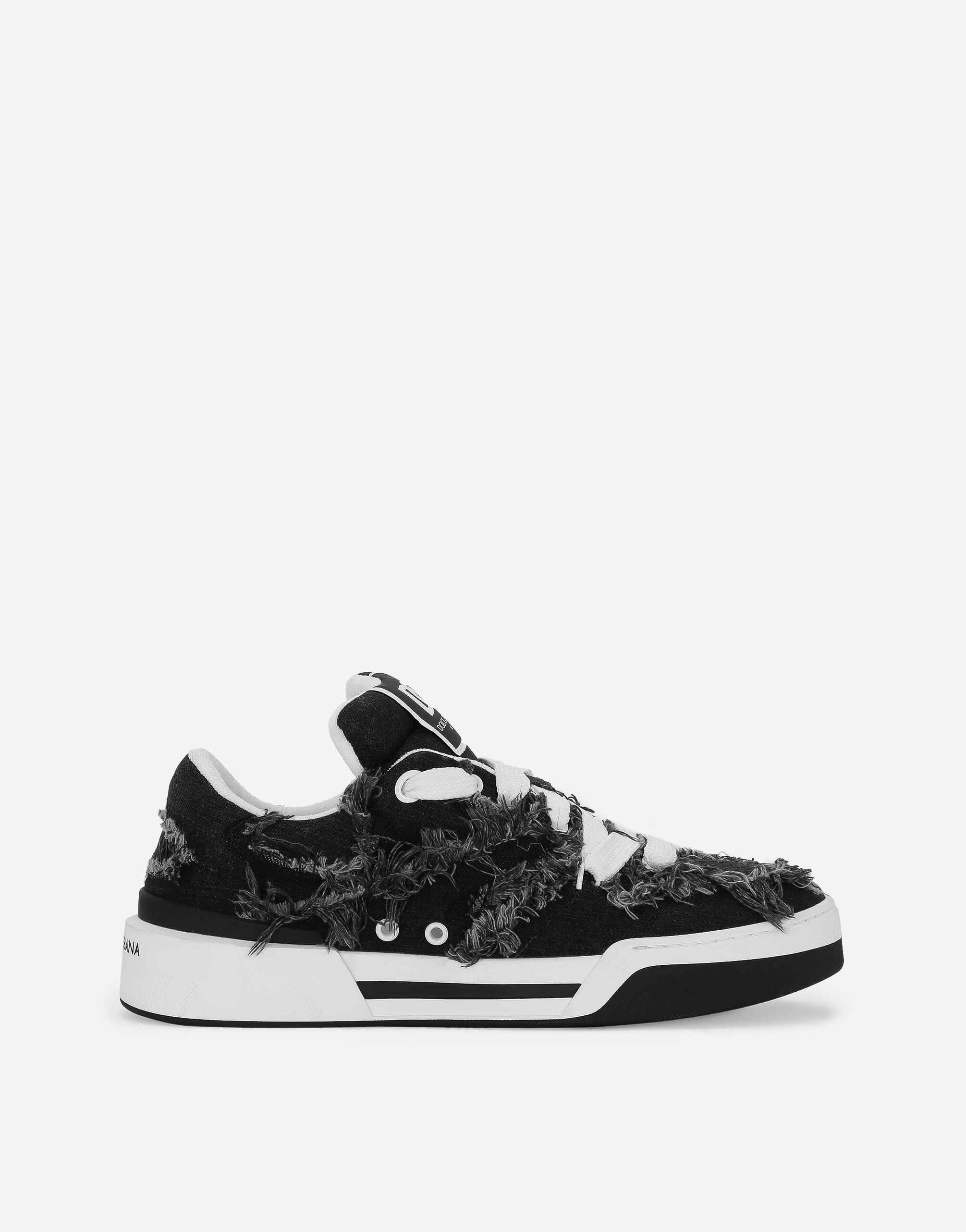 Shop Dolce & Gabbana Denim New Roma Sneakers In Black