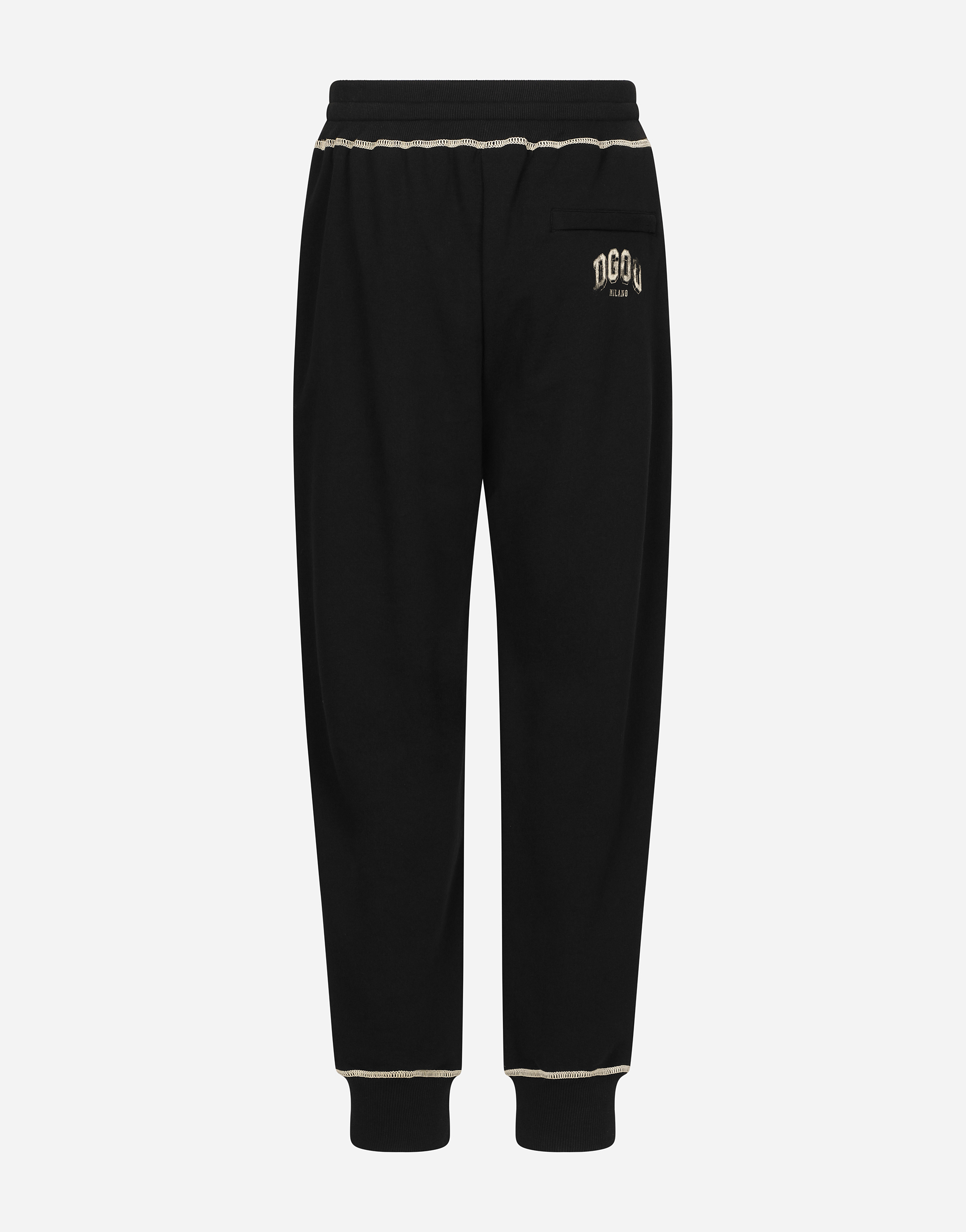 Shop Dolce & Gabbana Jogging Pants With Heraldic Dg Logo In ブラック