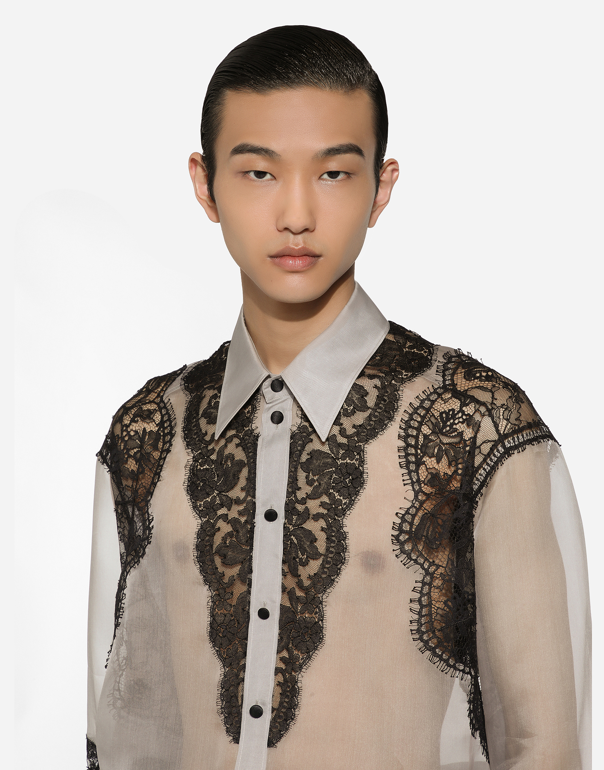 Shop Dolce & Gabbana Silk Shirt With Embroidery In Multicolor