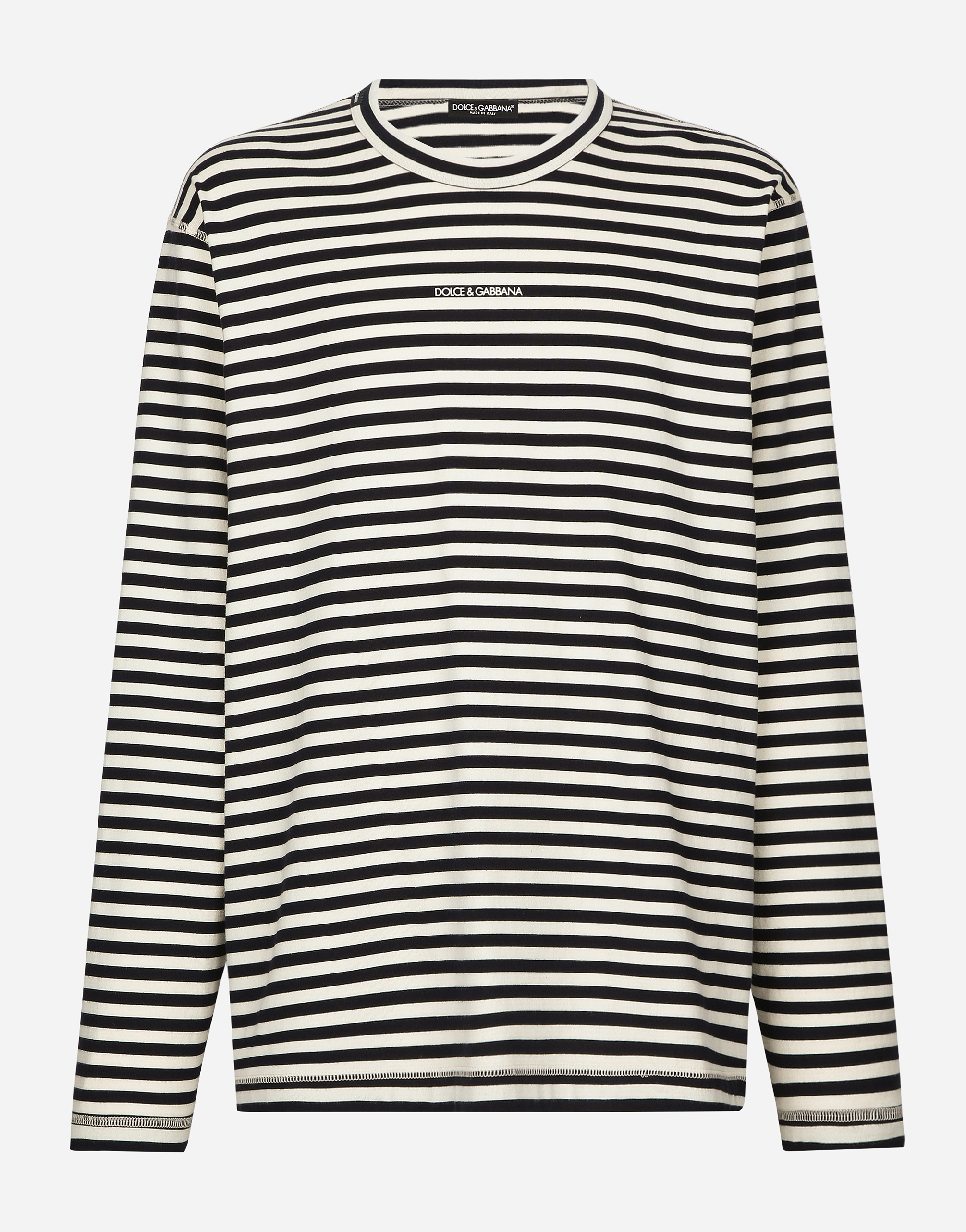 Long-sleeved striped T-shirt with logo in Multicolor for Men 