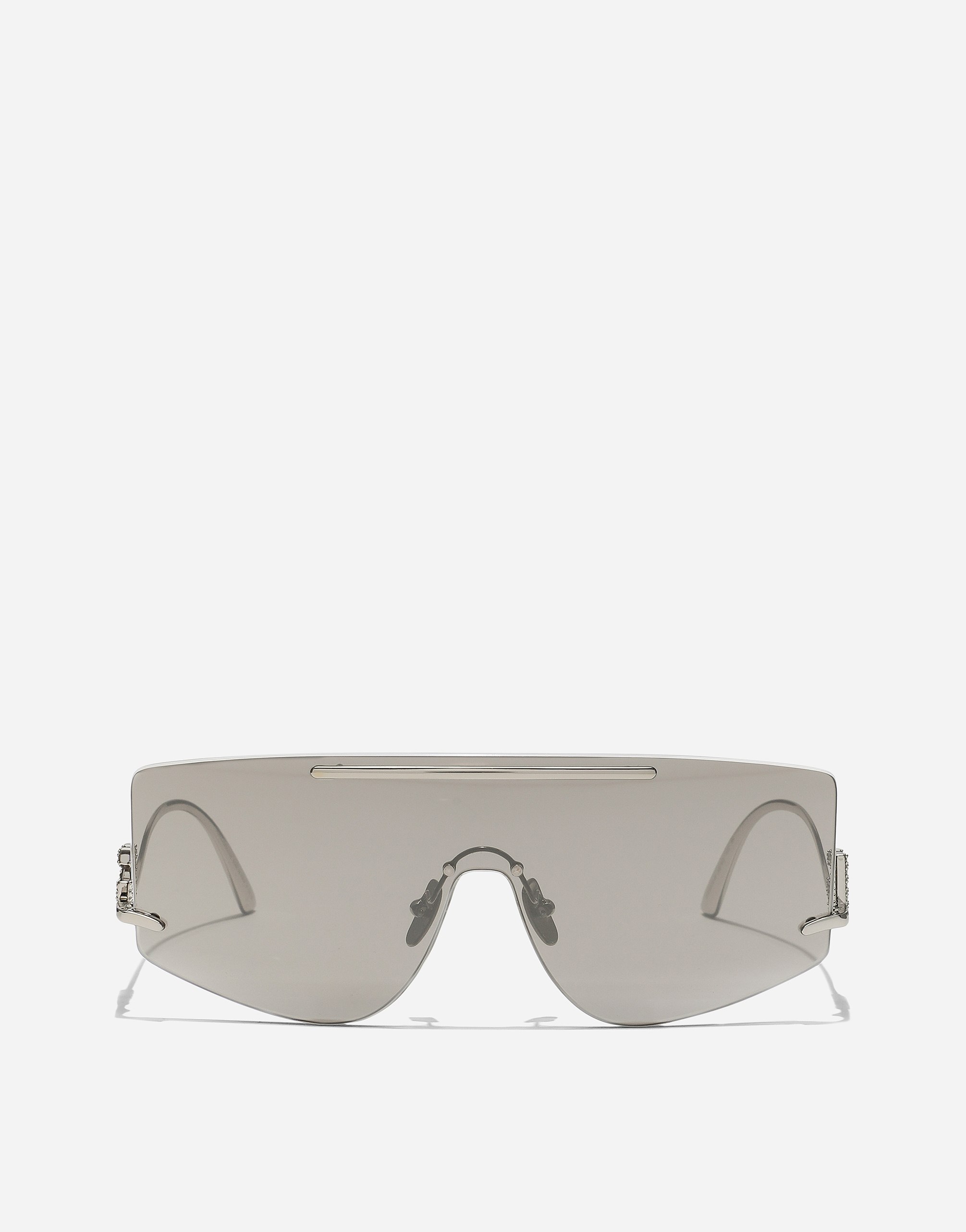 Shop Dolce & Gabbana Dg Crystal Sunglasses In Grey