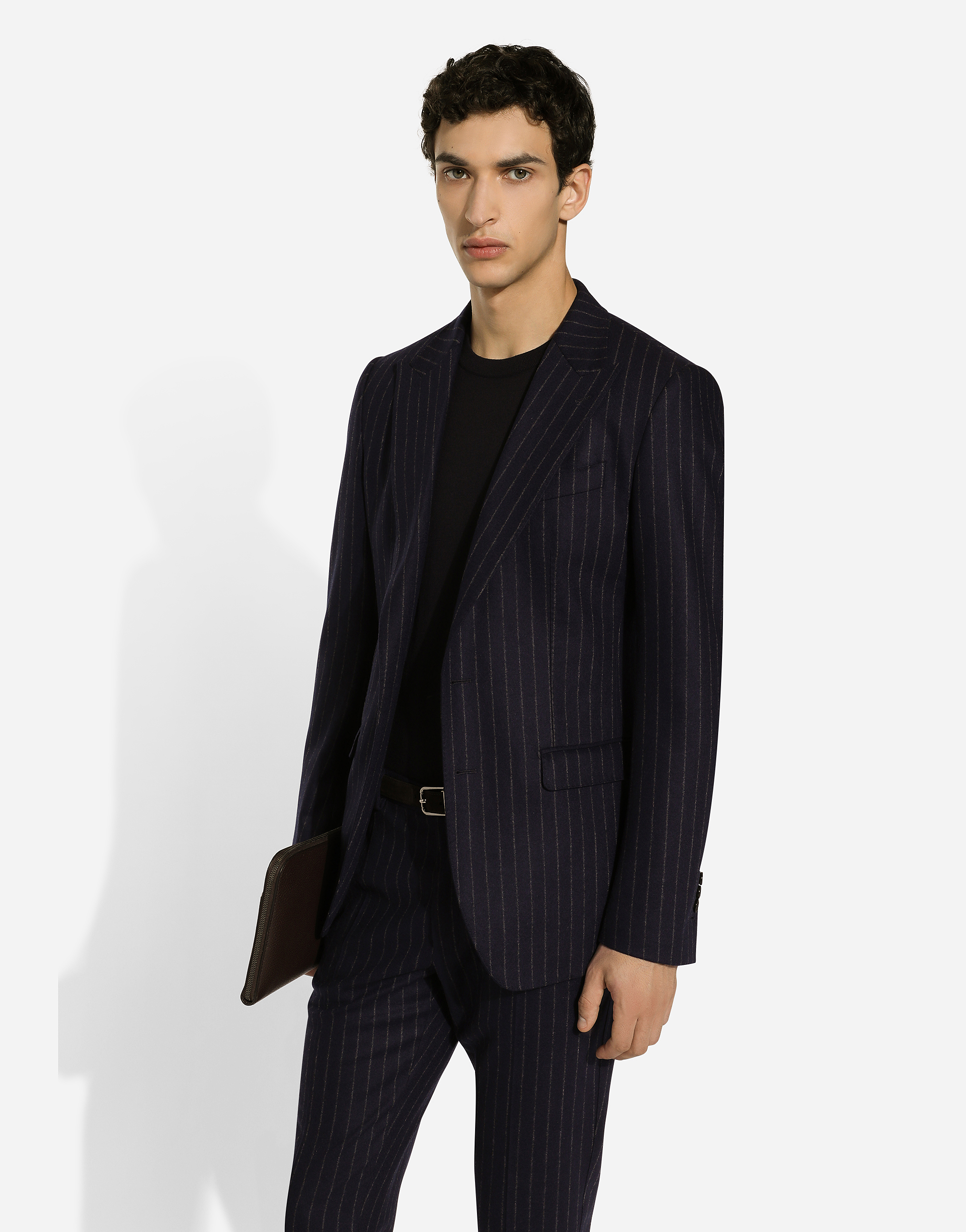 Shop Dolce & Gabbana Single-breasted Pinstripe Flannel Taormina-fit Jacket In Multicolor