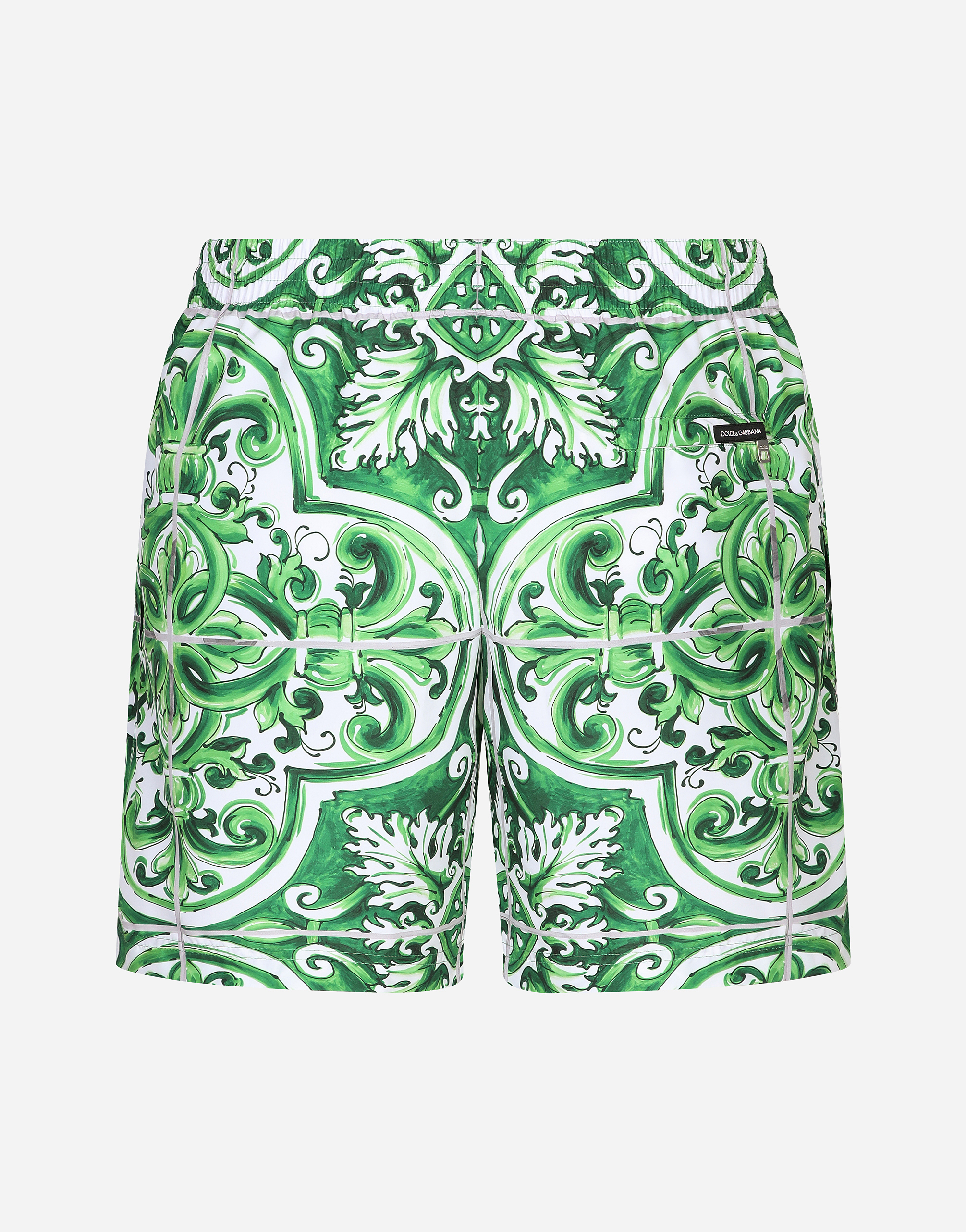 Shop Dolce & Gabbana Mid-length Majolica-print Swim Trunks