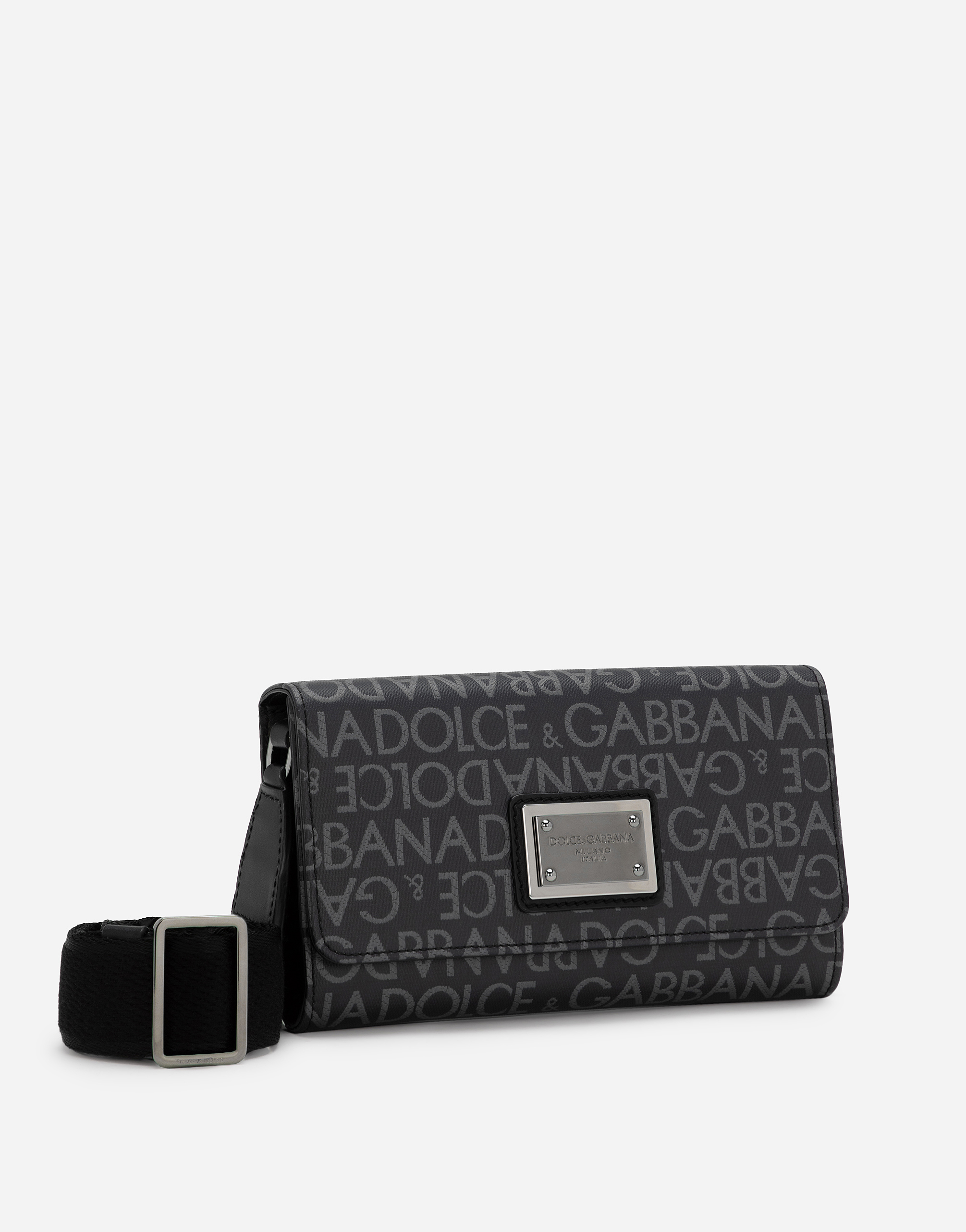 Shop Dolce & Gabbana Coated Jacquard Crossbody Bag In Multicolor