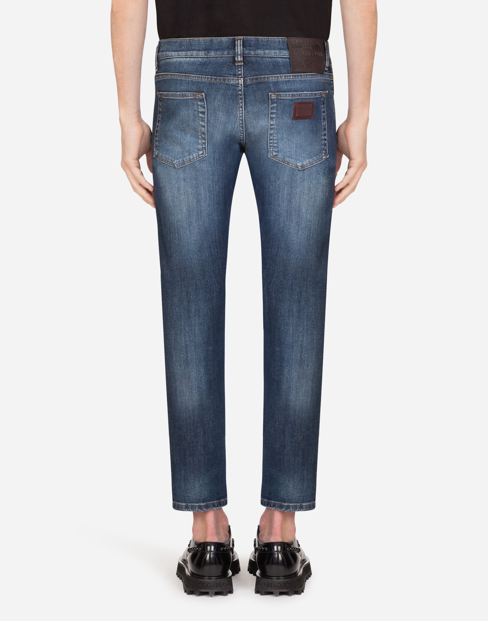 Men S Denim In Blue Stretch Skinny Jeans Dolce Gabbana