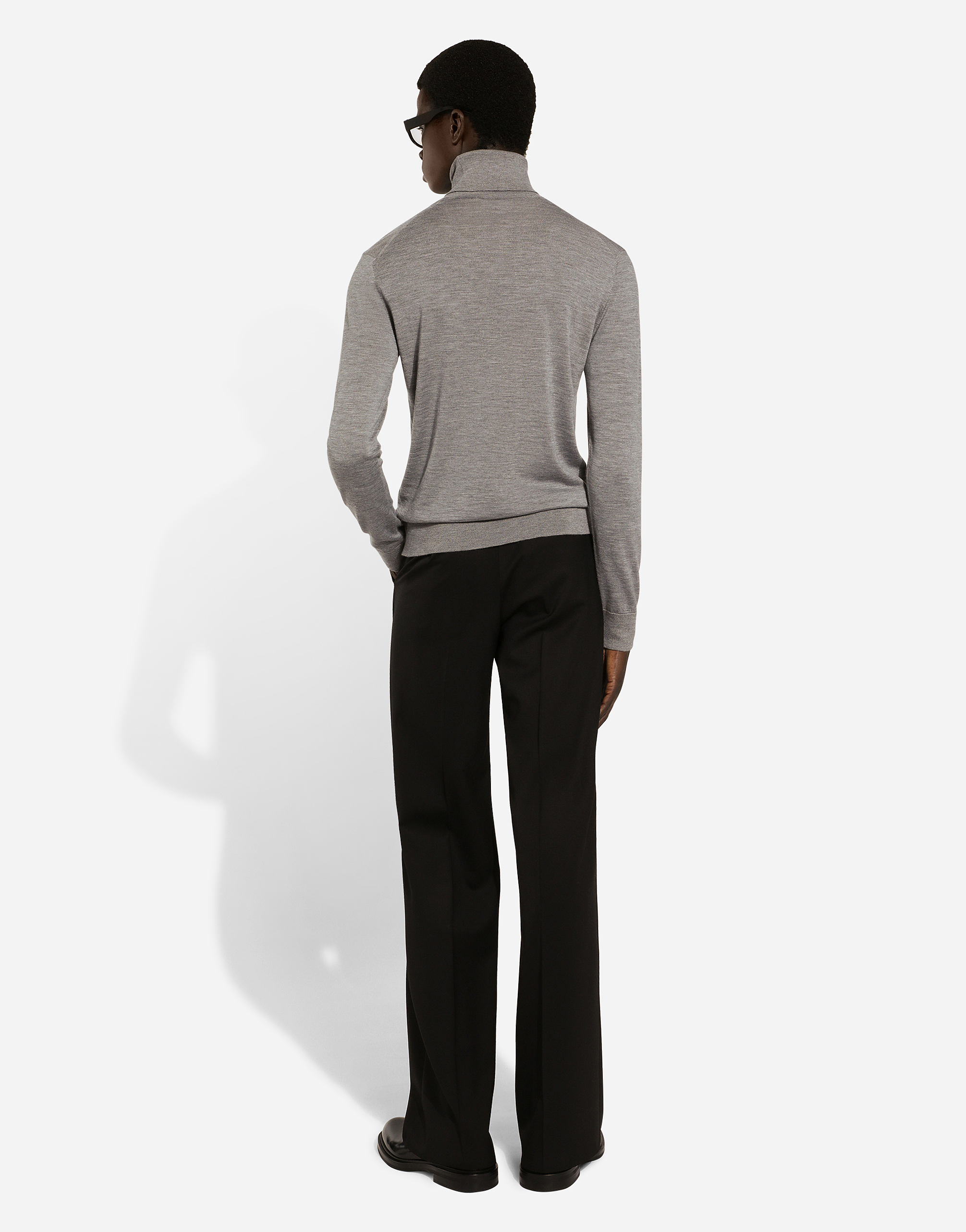 Shop Dolce & Gabbana Cashmere Turtle-neck Sweater In Grey