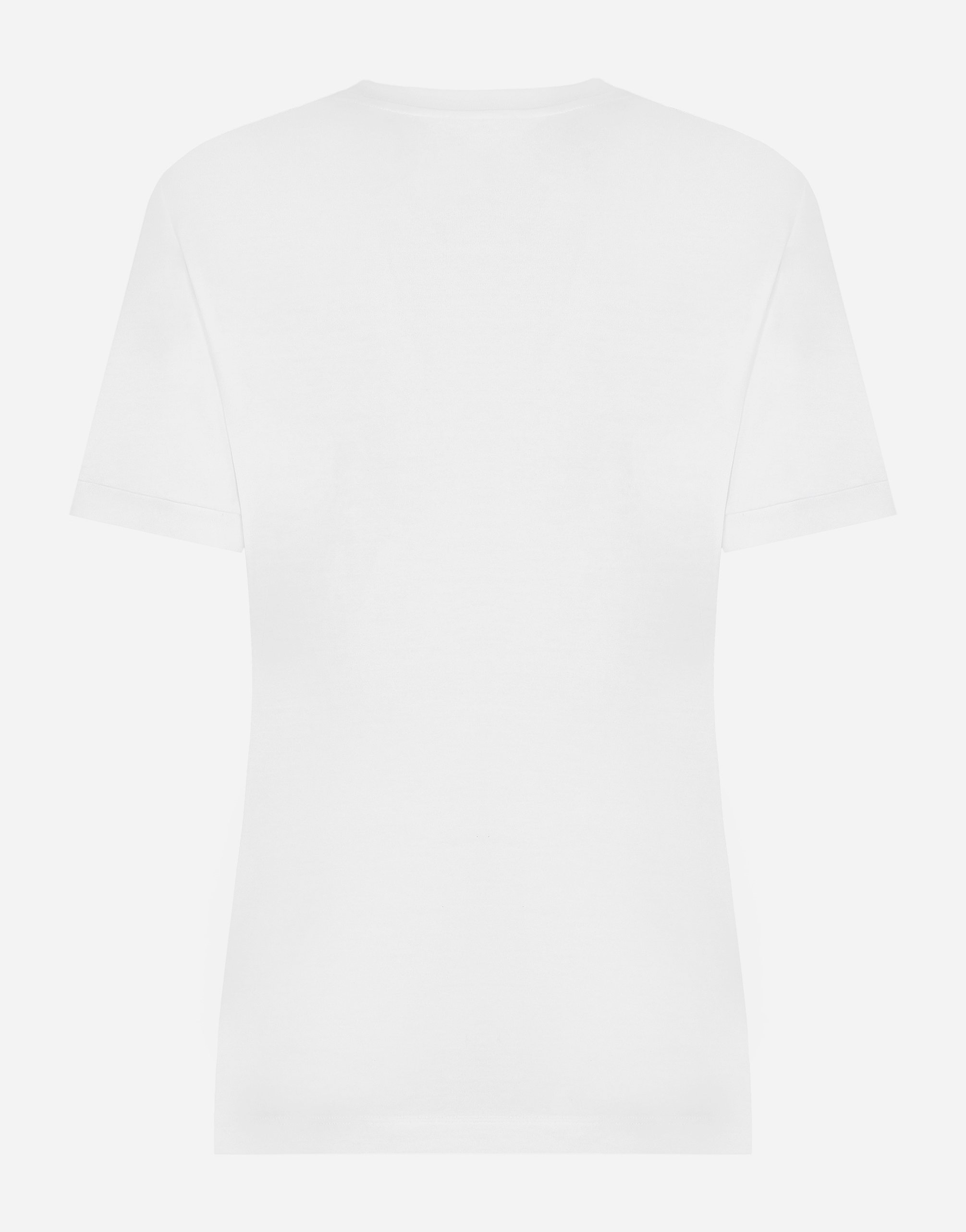 Shop Dolce & Gabbana Jersey T-shirt With Dg Logo Tag In White