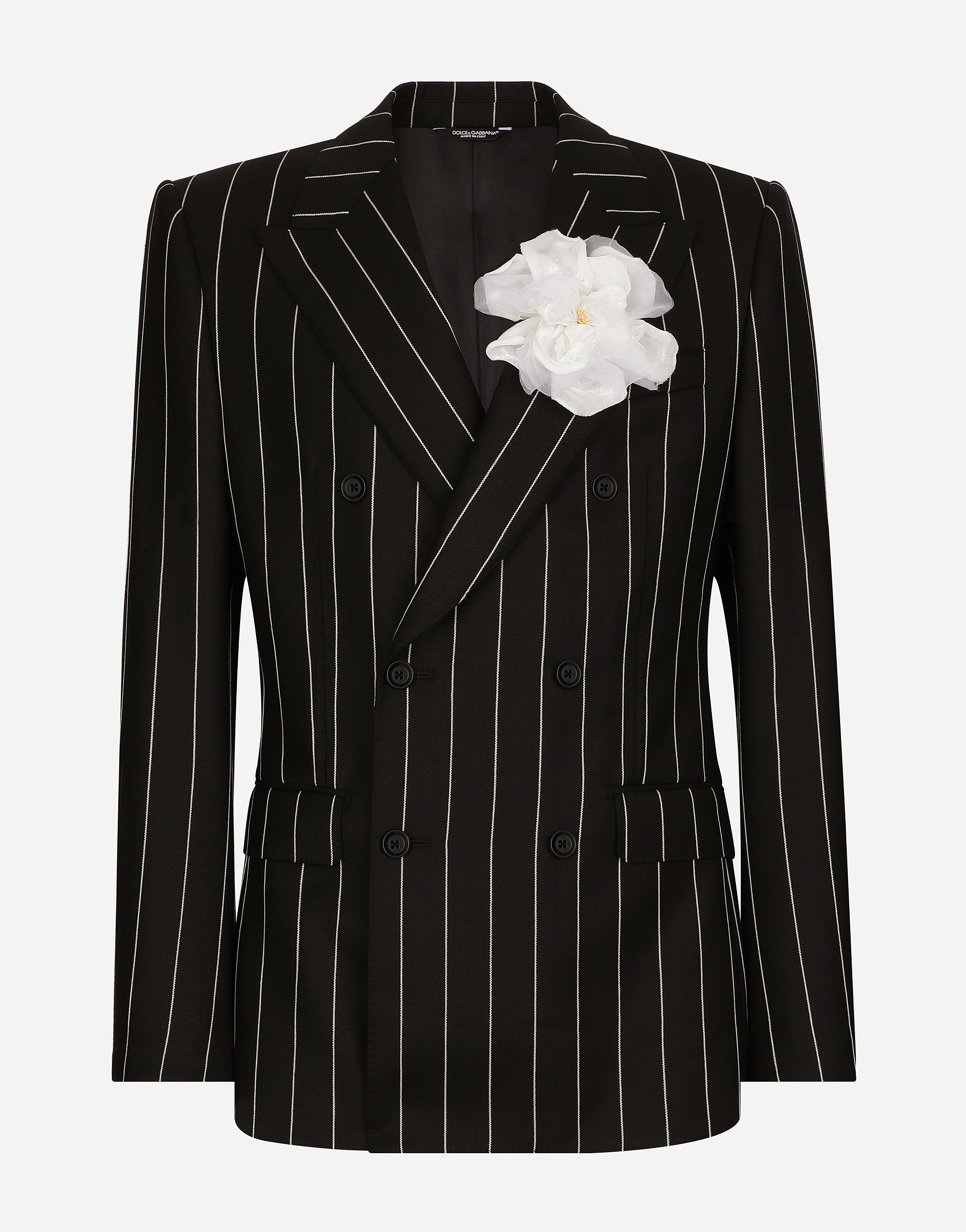 Double-breasted pinstripe Sicilia-fit jacket