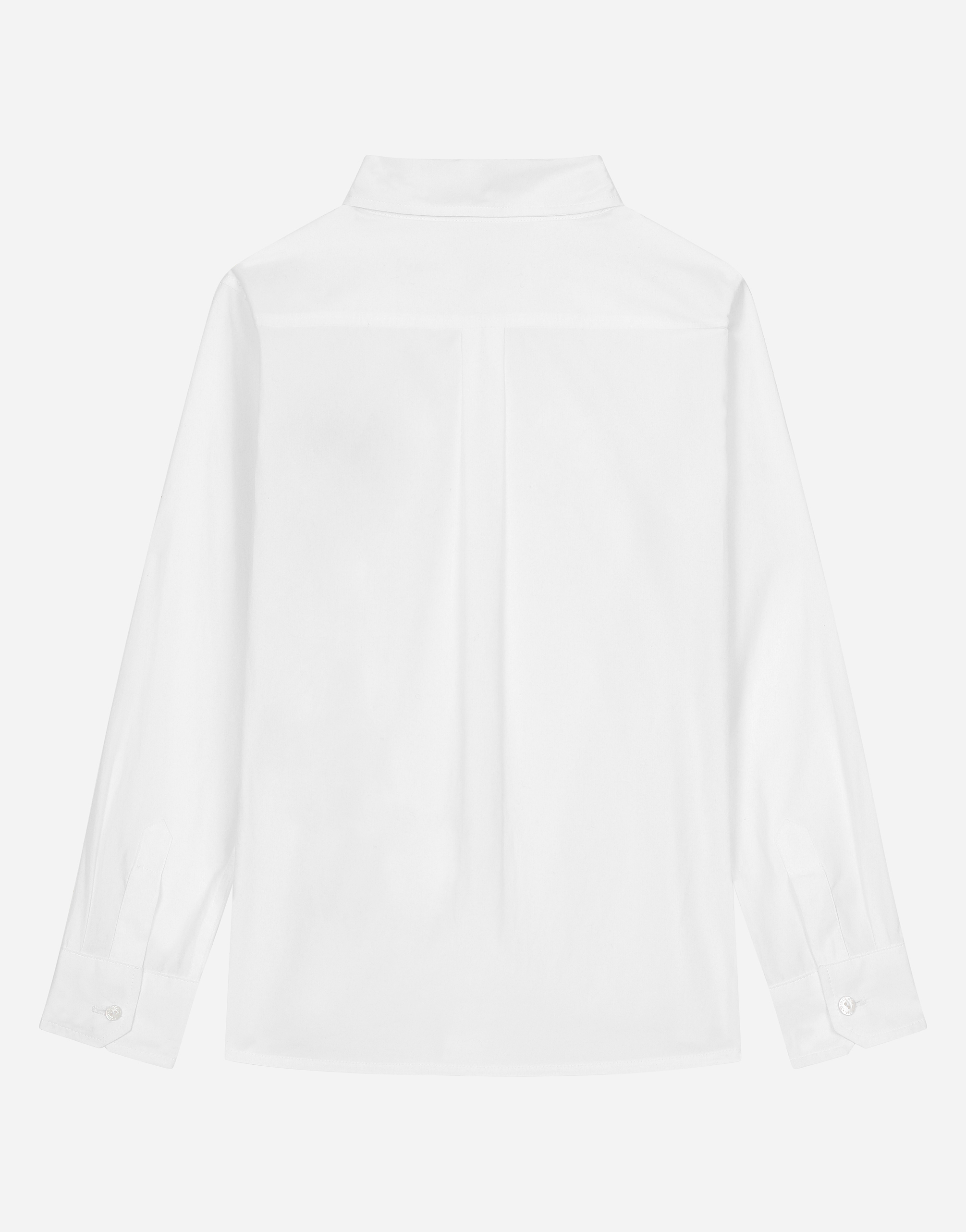 Shop Dolce & Gabbana Poplin Shirt With Dg Laurel Logo In White