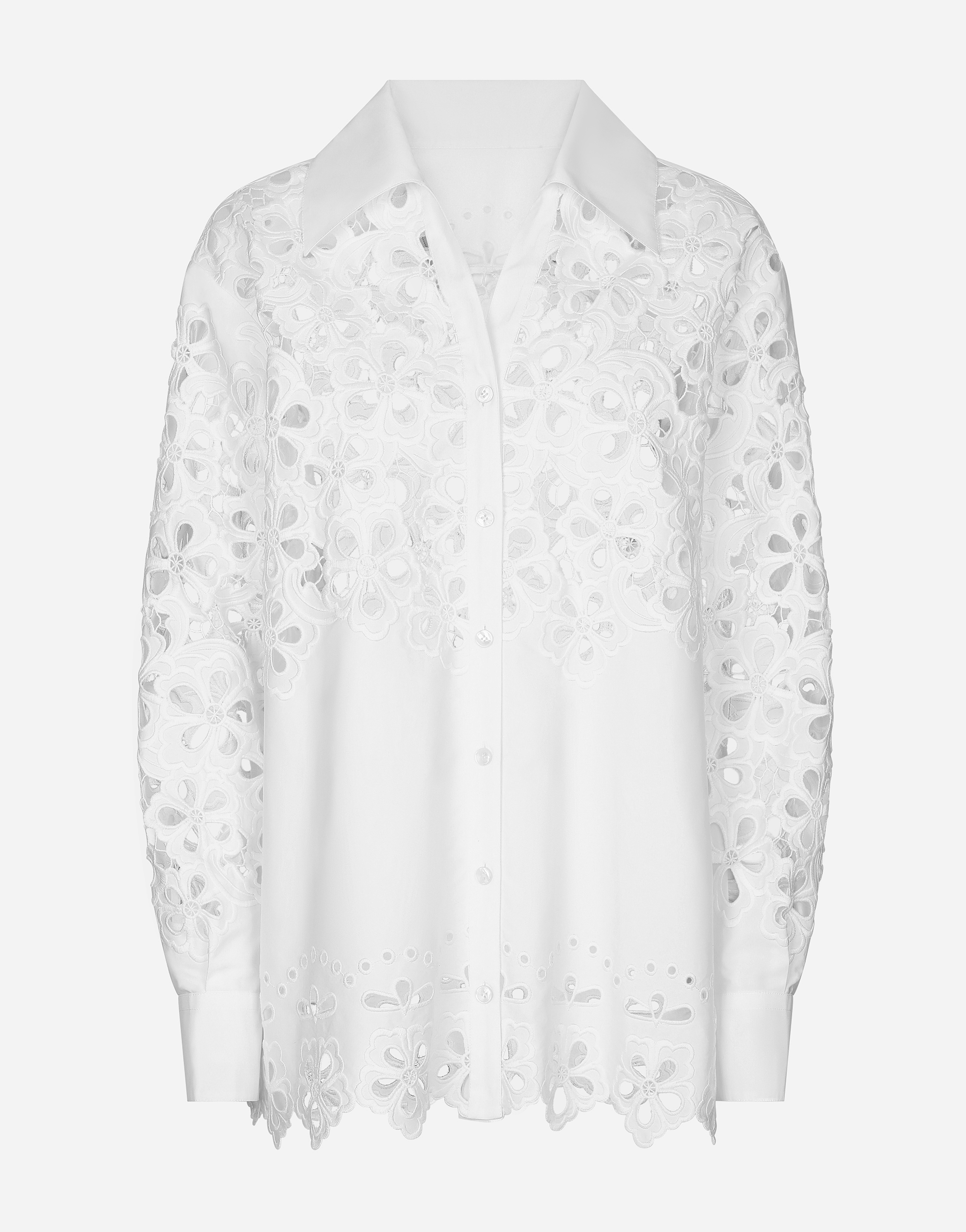 Shop Dolce & Gabbana Oversize Cotton Shirt With Cut-out Detailing In ホワイト