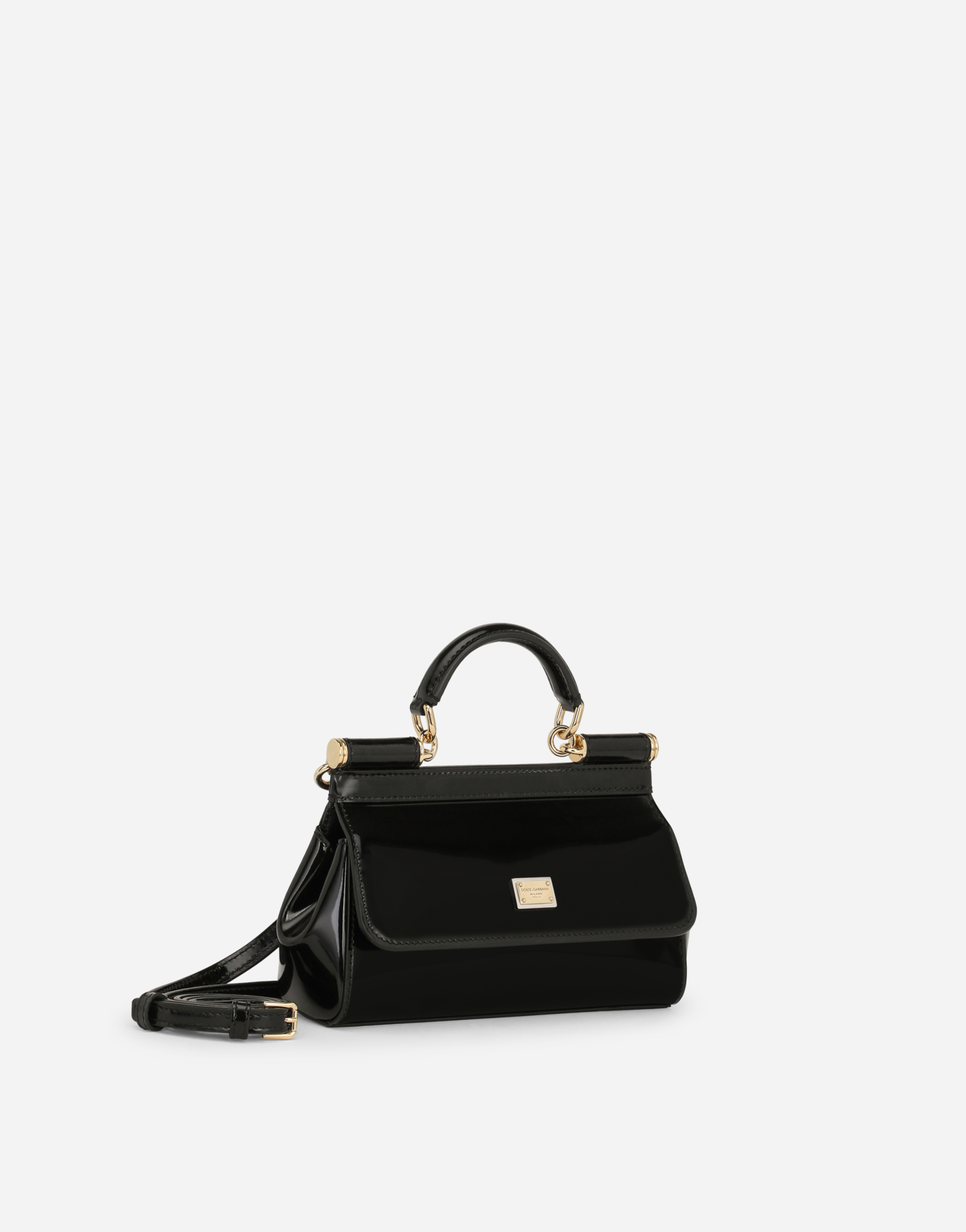 Dolce & Gabbana Black Sicily Small Leather Top Handle Bag