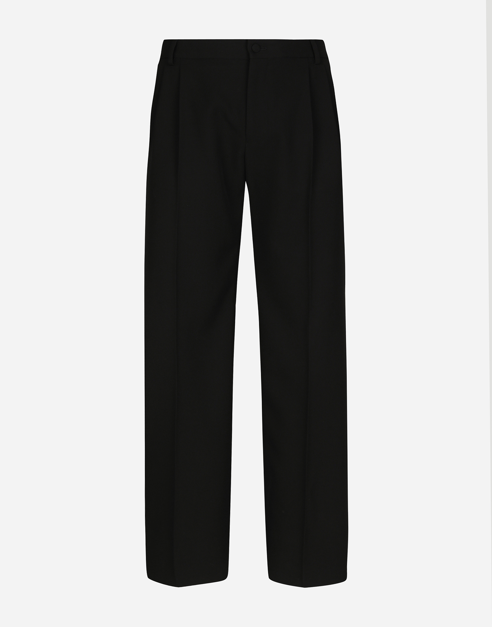 ブラックのメンズ Tailored wool pants with darts | Dolce&Gabbana®
