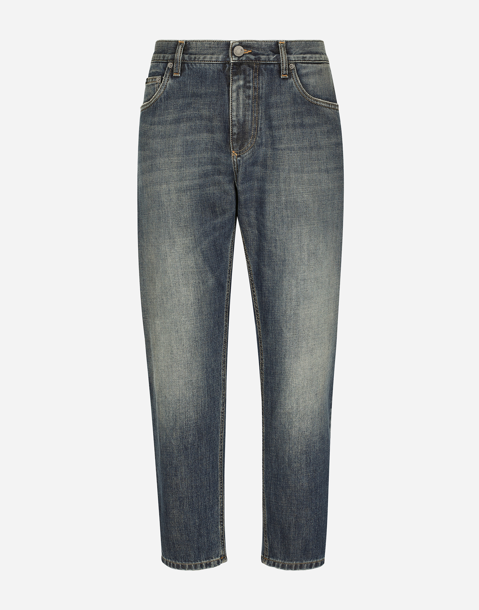Dolce & Gabbana Light Blue Wash Loose Stretch Jeans In Multicolor