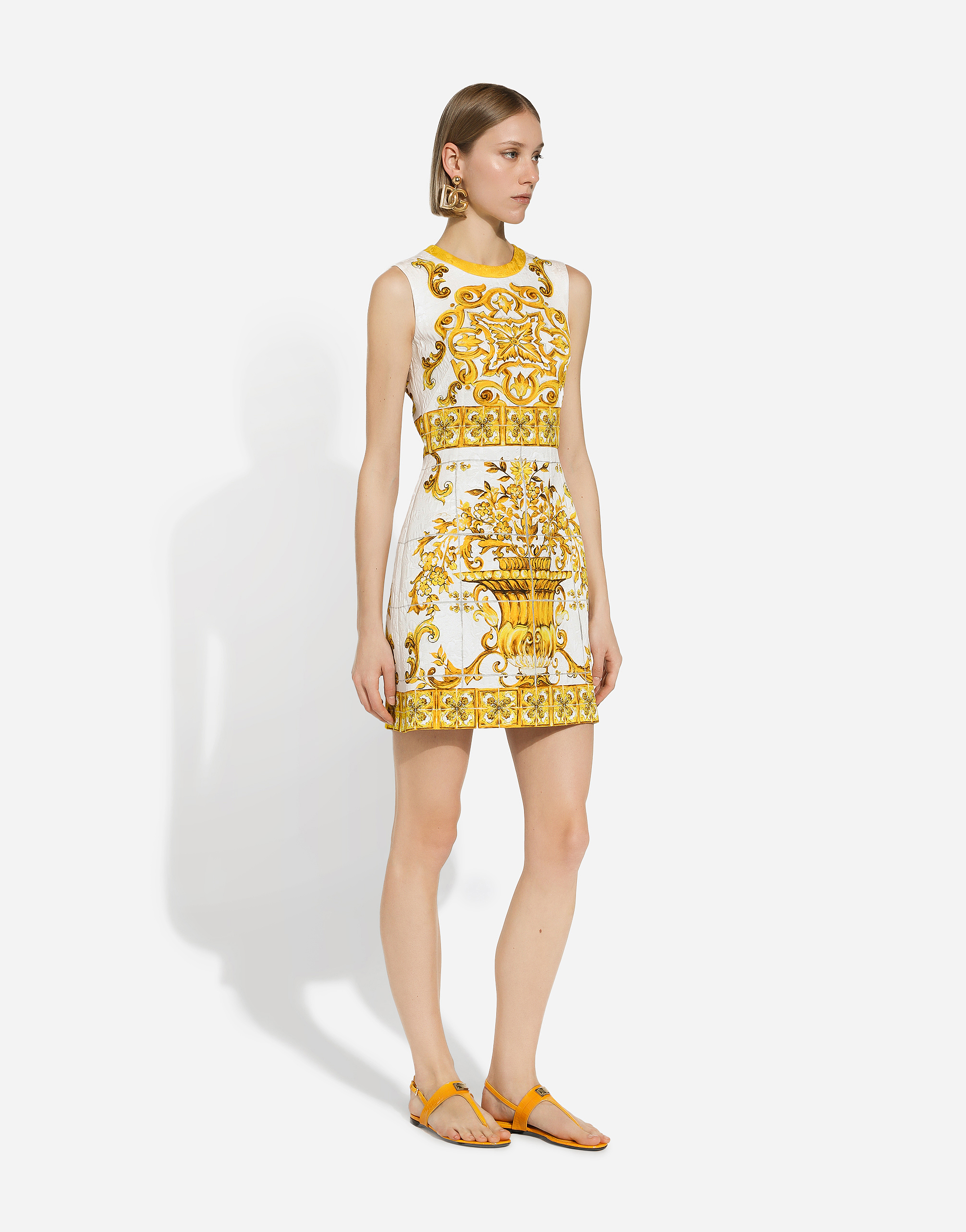 Shop Dolce & Gabbana Short Majolica-print Brocade Dress